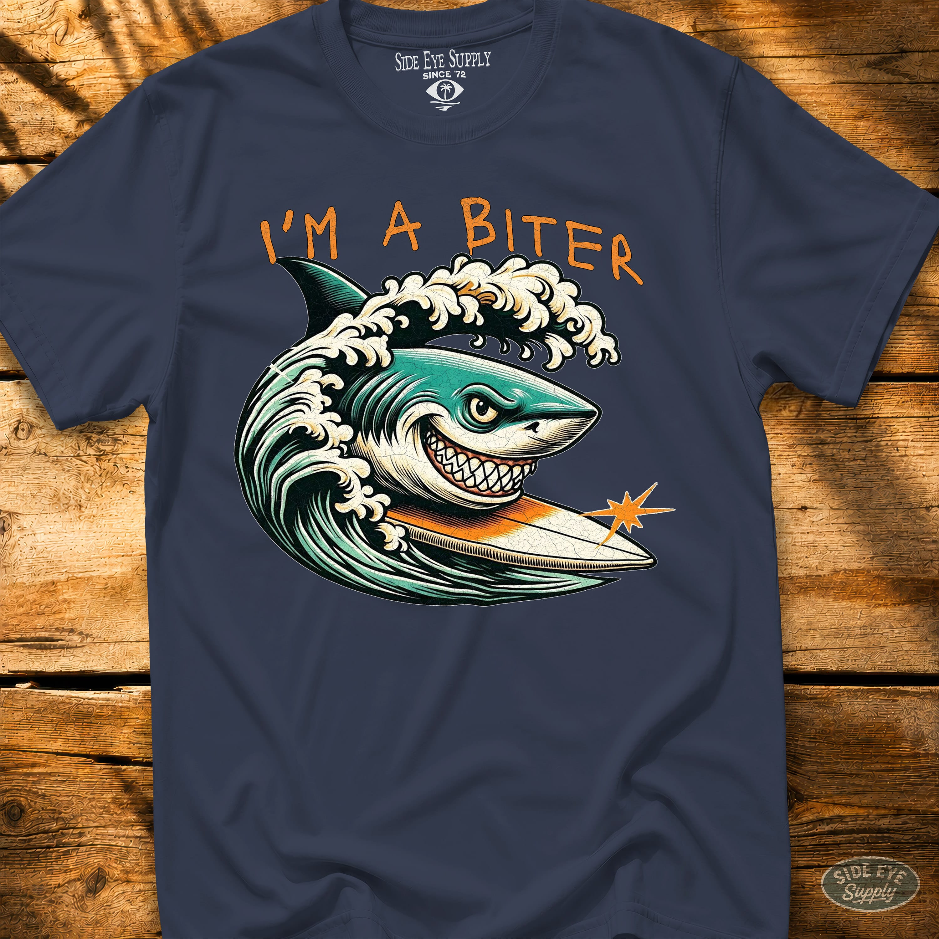 I'm A Biter Tee Navy / S - by Side Eye Supply - Surf Beach Life Apparel