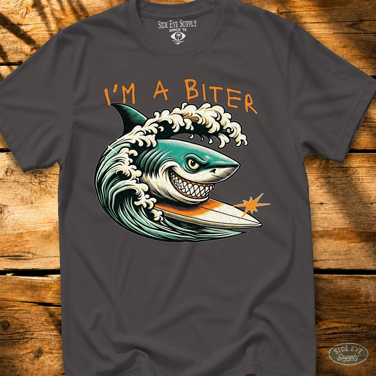I'm A Biter Tee Charcoal / S - by Side Eye Supply - Surf Beach Life Apparel