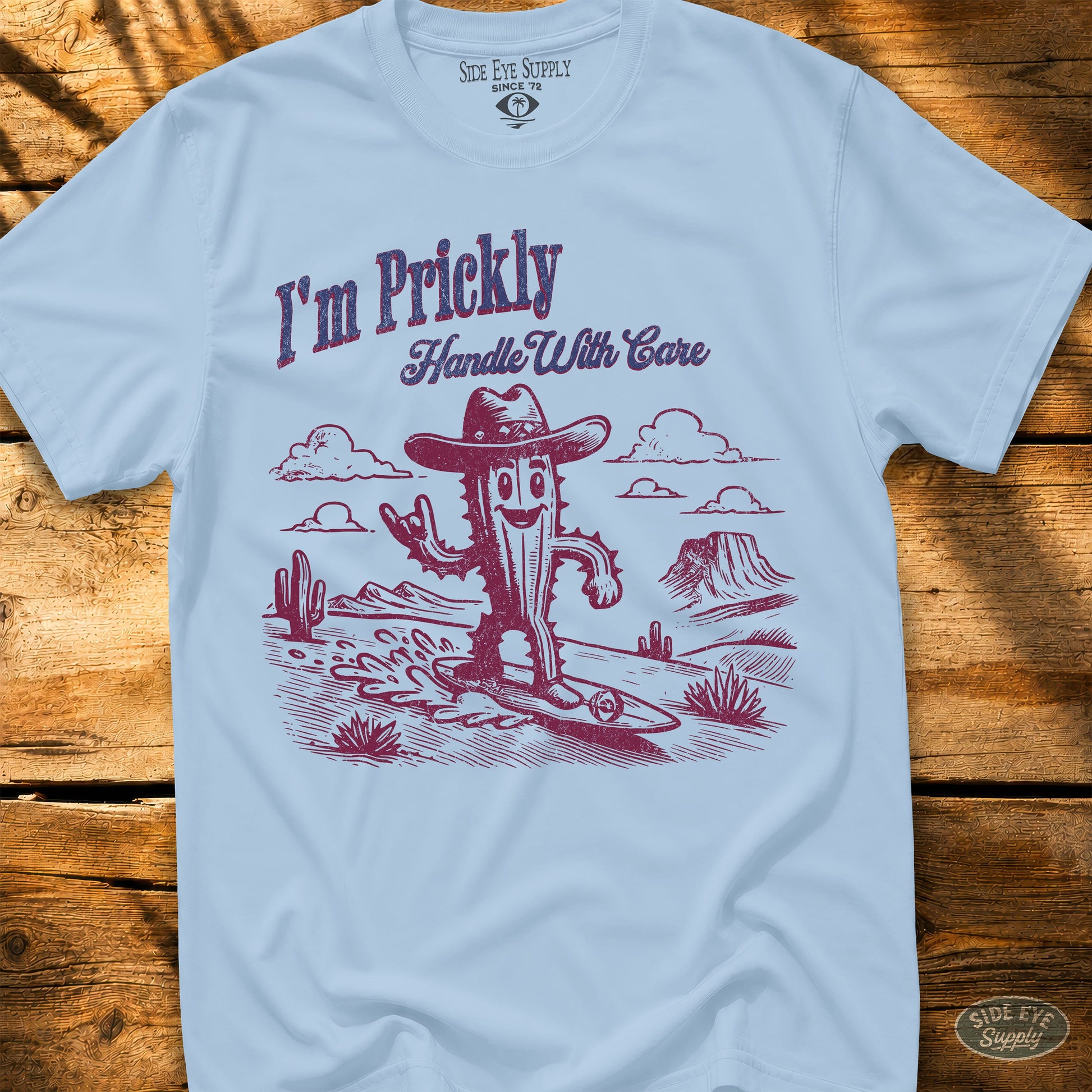 I'm Prickly Tee Light Blue / S - by Side Eye Supply - Surf Beach Life Apparel