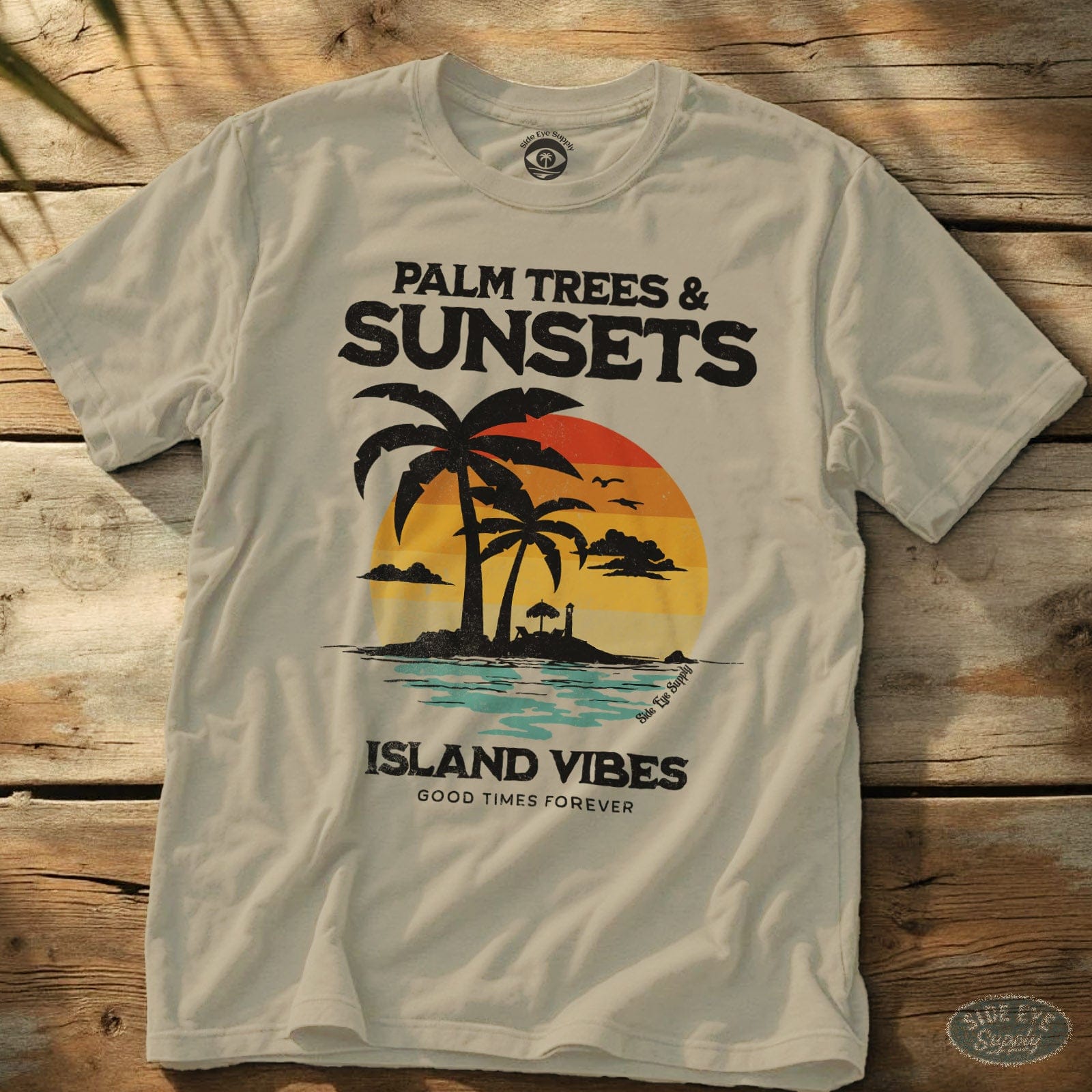 Island Vibes Tee Natural / S - by Side Eye Supply - Surf Beach Life Apparel
