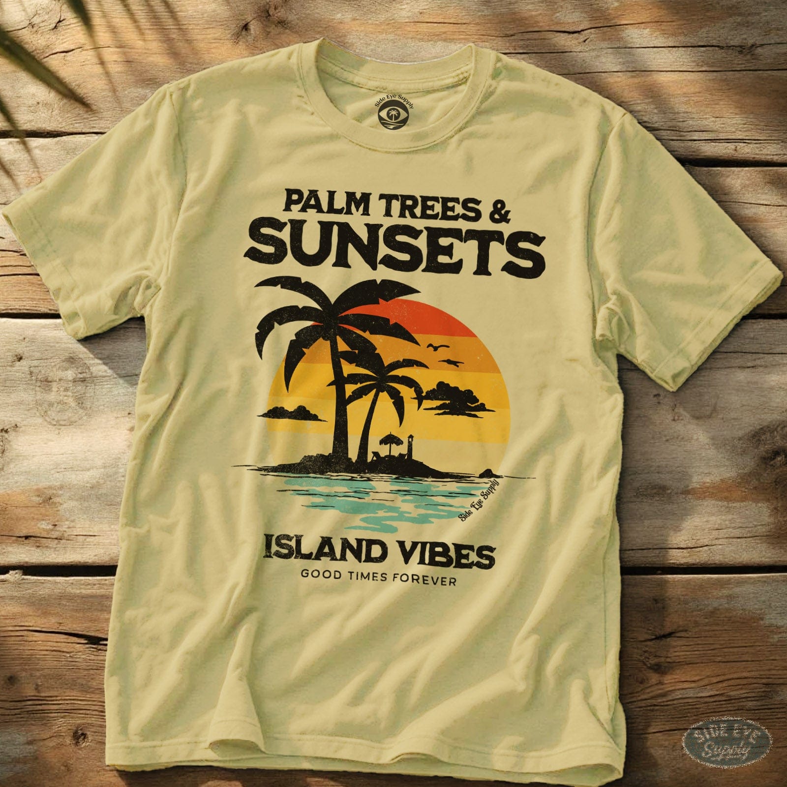 Island Vibes Tee Cornsilk / S - by Side Eye Supply - Surf Beach Life Apparel
