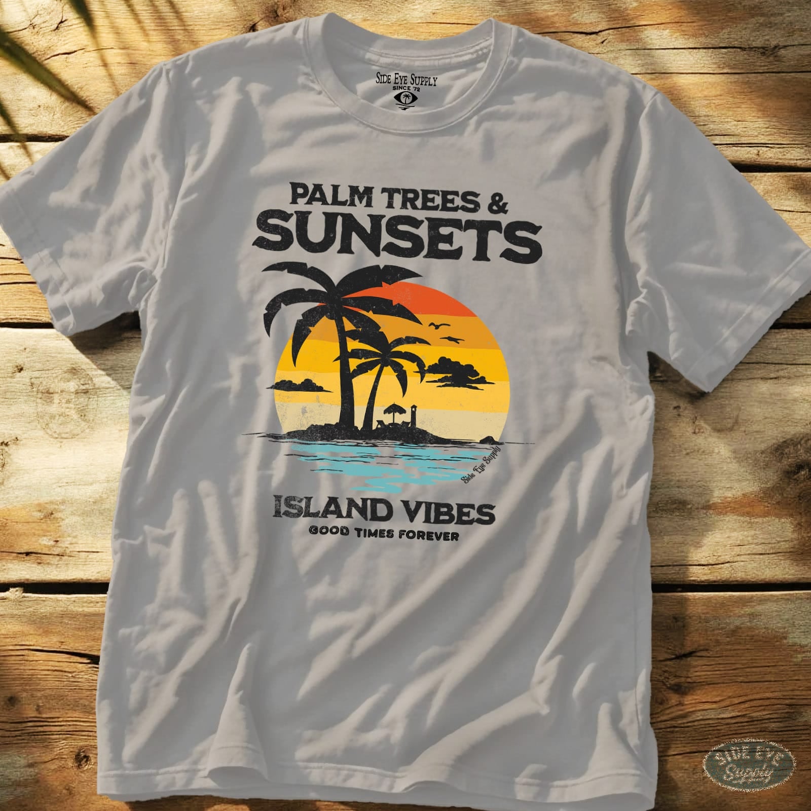 Island Vibes Tee Ice Grey / S - by Side Eye Supply - Surf Beach Life Apparel