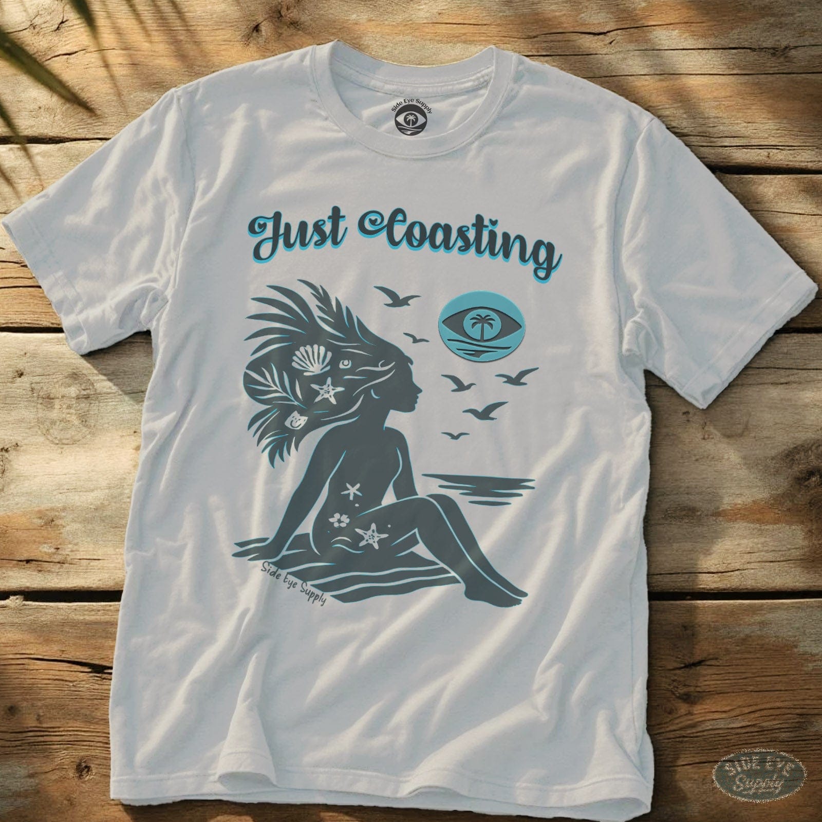 Just Coasting Tee White / S - by Side Eye Supply - Surf Beach Life Apparel