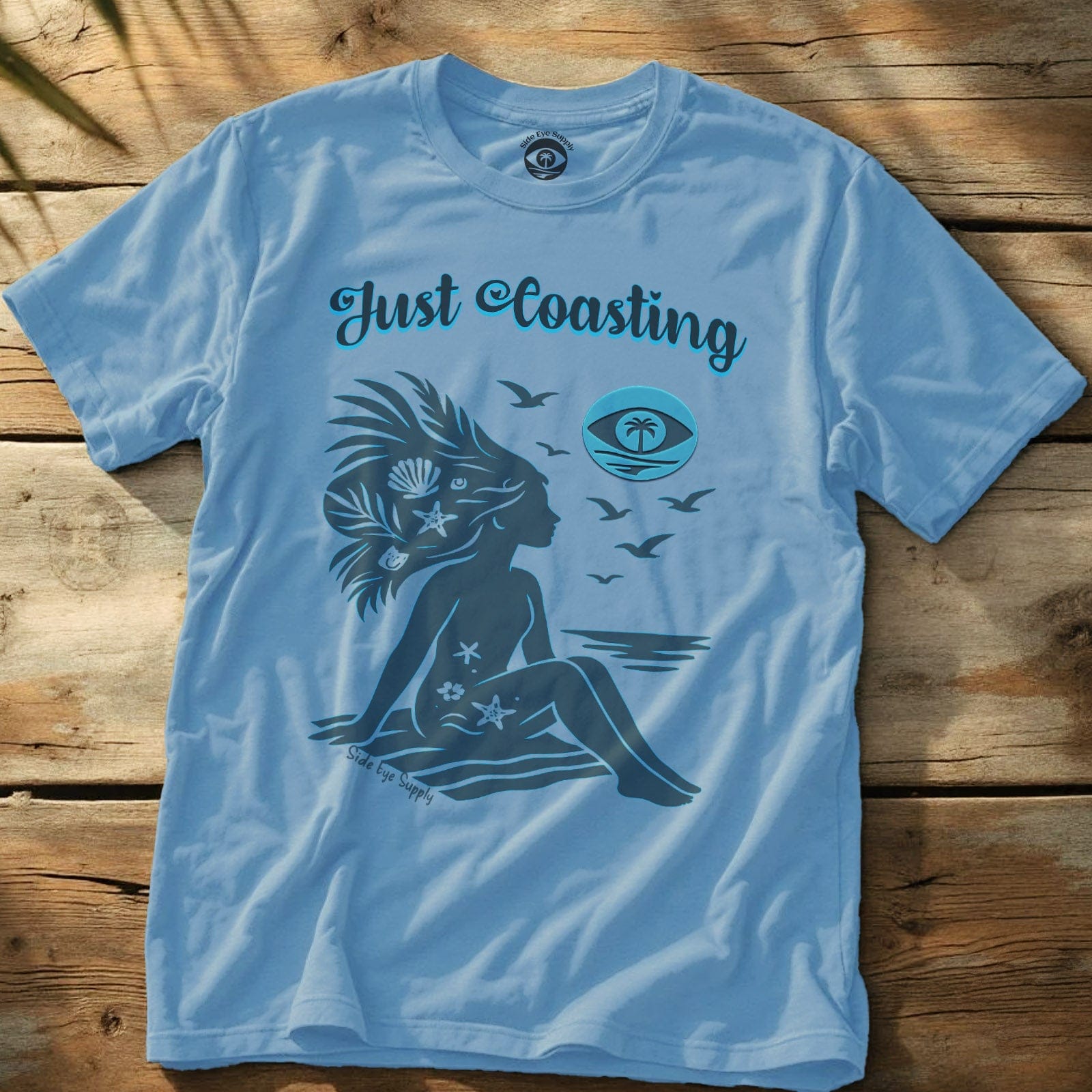 Just Coasting Tee Light Blue / S - by Side Eye Supply - Surf Beach Life Apparel