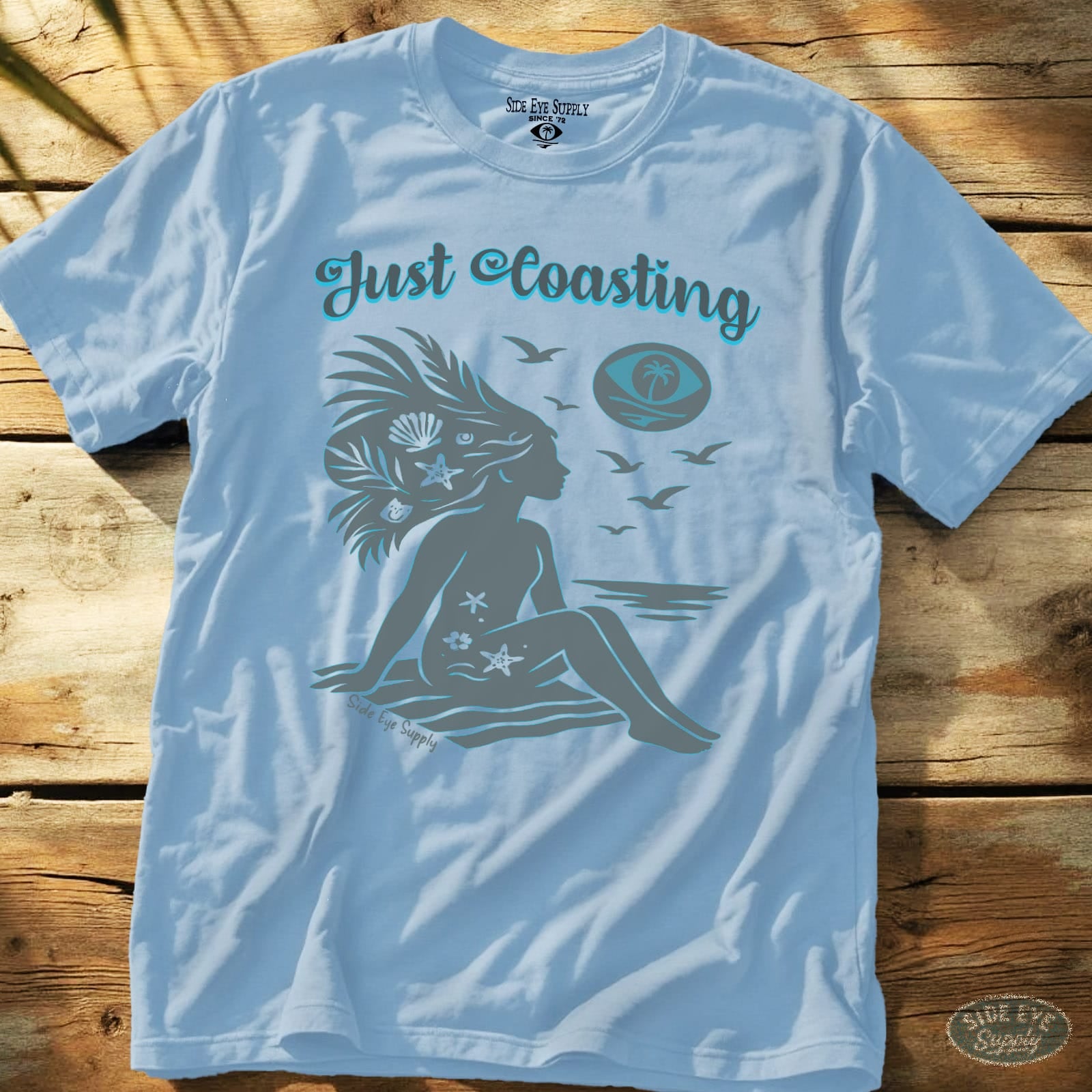 Just Coasting Tee Light Blue / S - by Side Eye Supply - Surf Beach Life Apparel