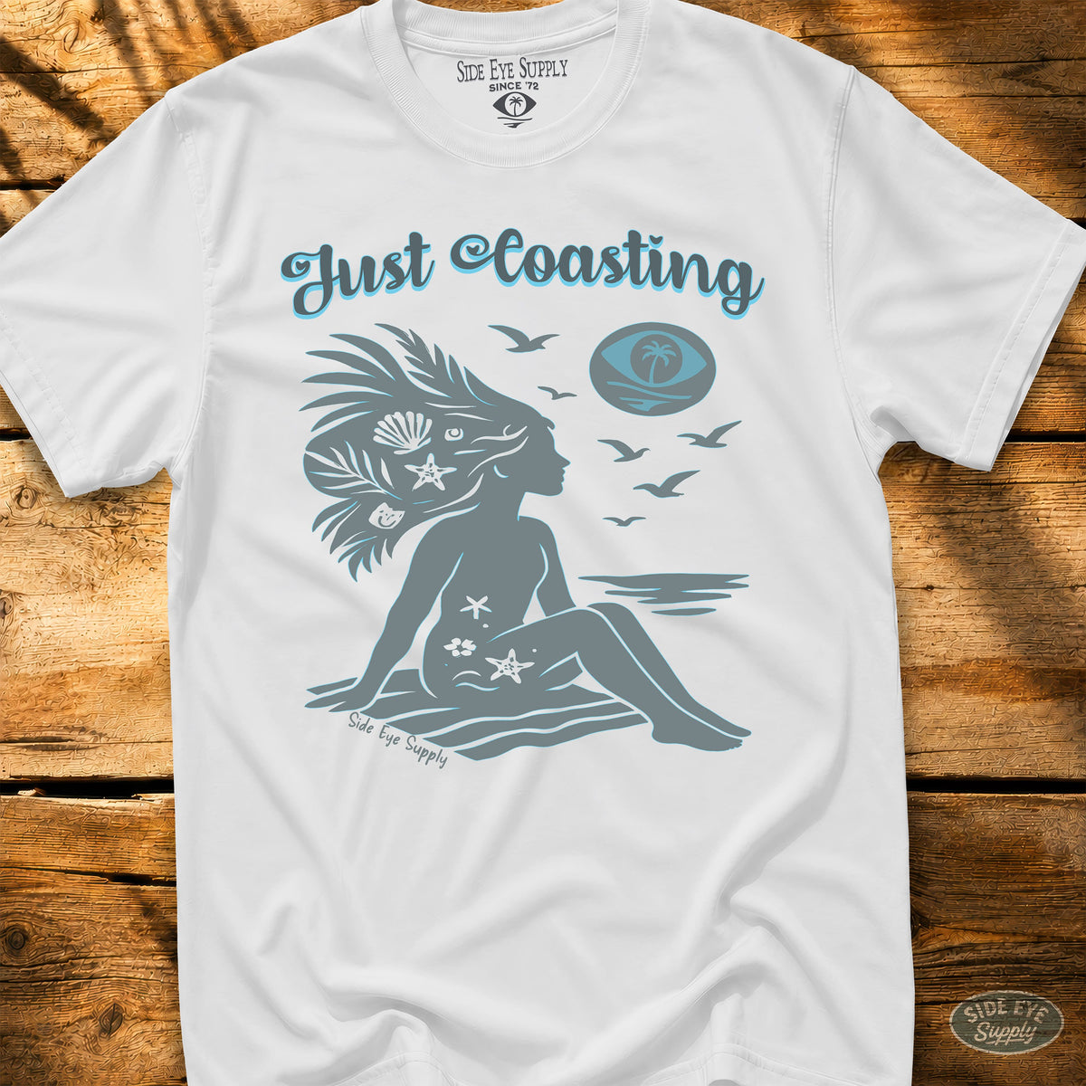 Just Coasting Tee White / S - by Side Eye Supply - Surf Beach Life Apparel