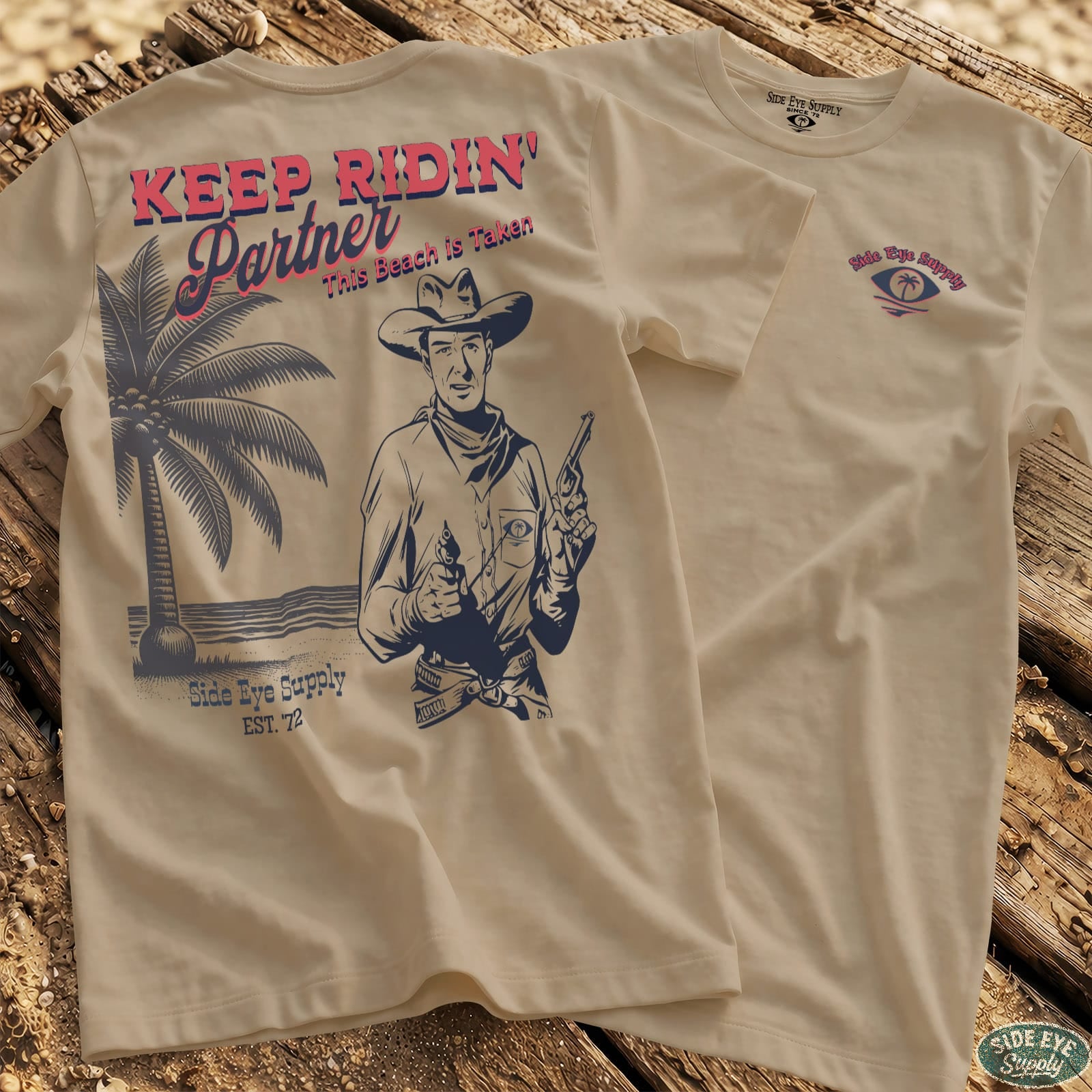 Keep Ridin' Tee Sand / S - by Side Eye Supply - Surf Beach Life Apparel