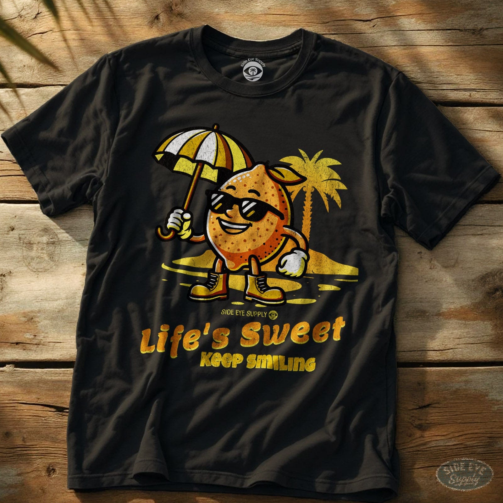 Keep Smiling Tee Black / S - by Side Eye Supply - Surf Beach Life Apparel