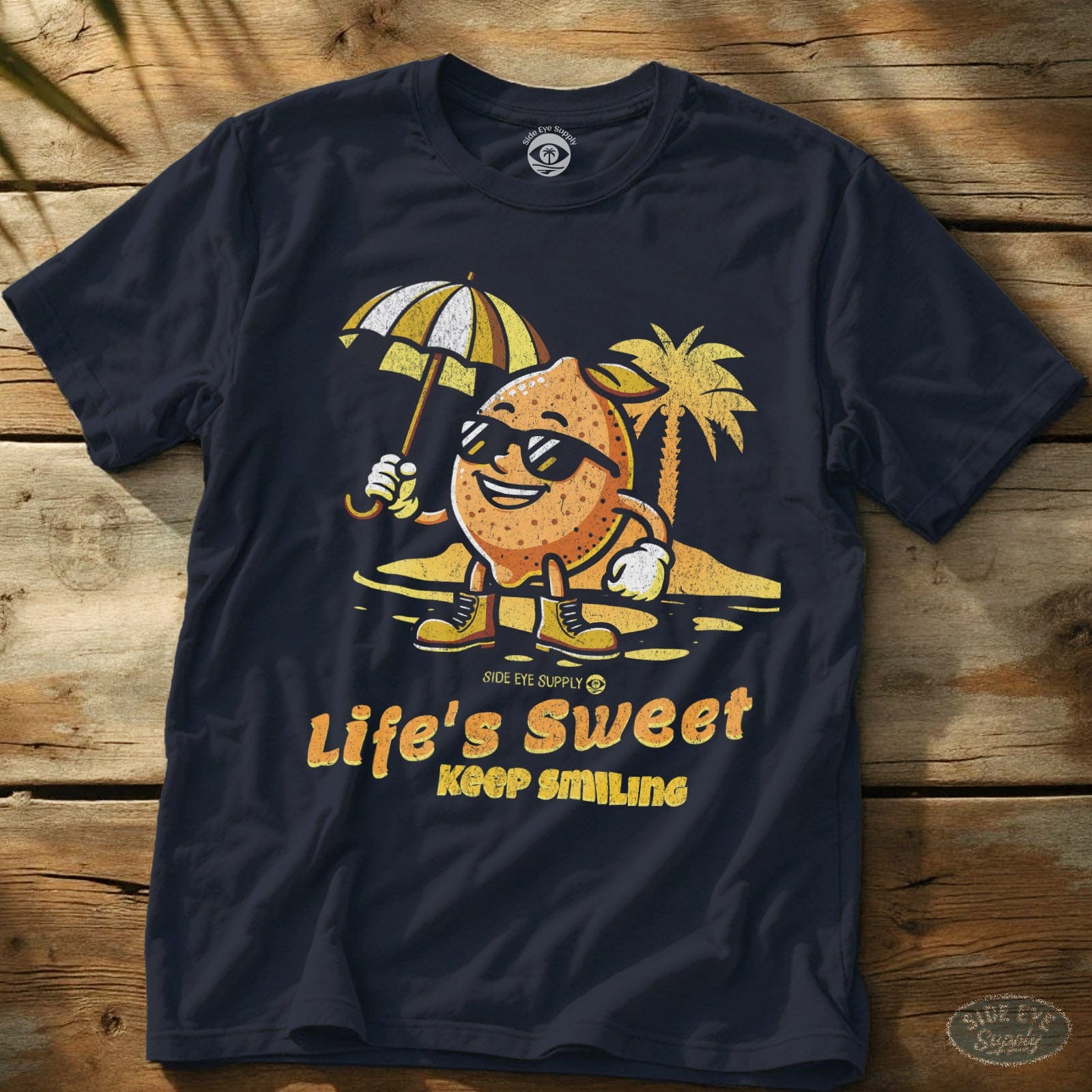 Keep Smiling Tee Navy / S - by Side Eye Supply - Surf Beach Life Apparel