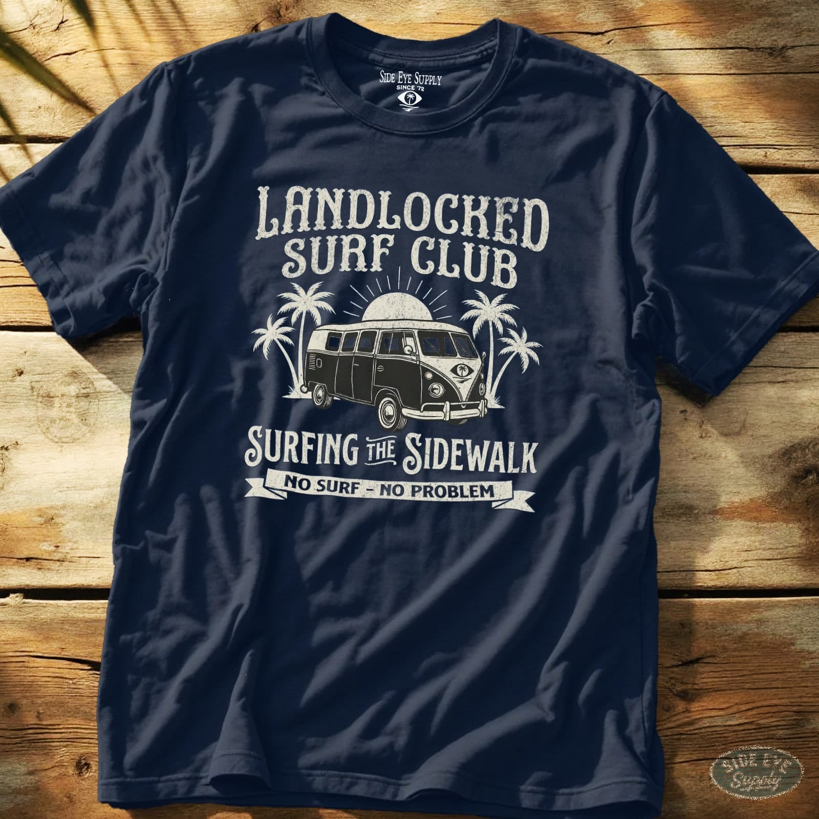 Landlocked Tee Navy / S - by Side Eye Supply - Surf Beach Life Apparel