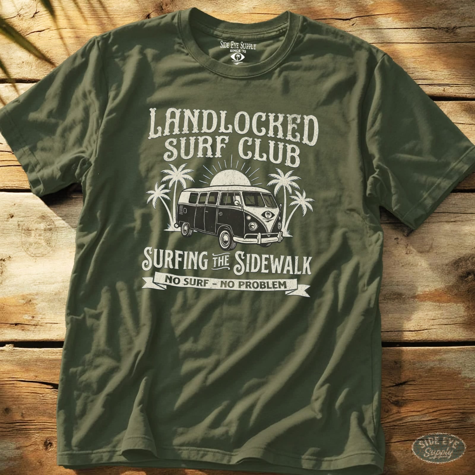 Landlocked Tee Military Green / S - by Side Eye Supply - Surf Beach Life Apparel