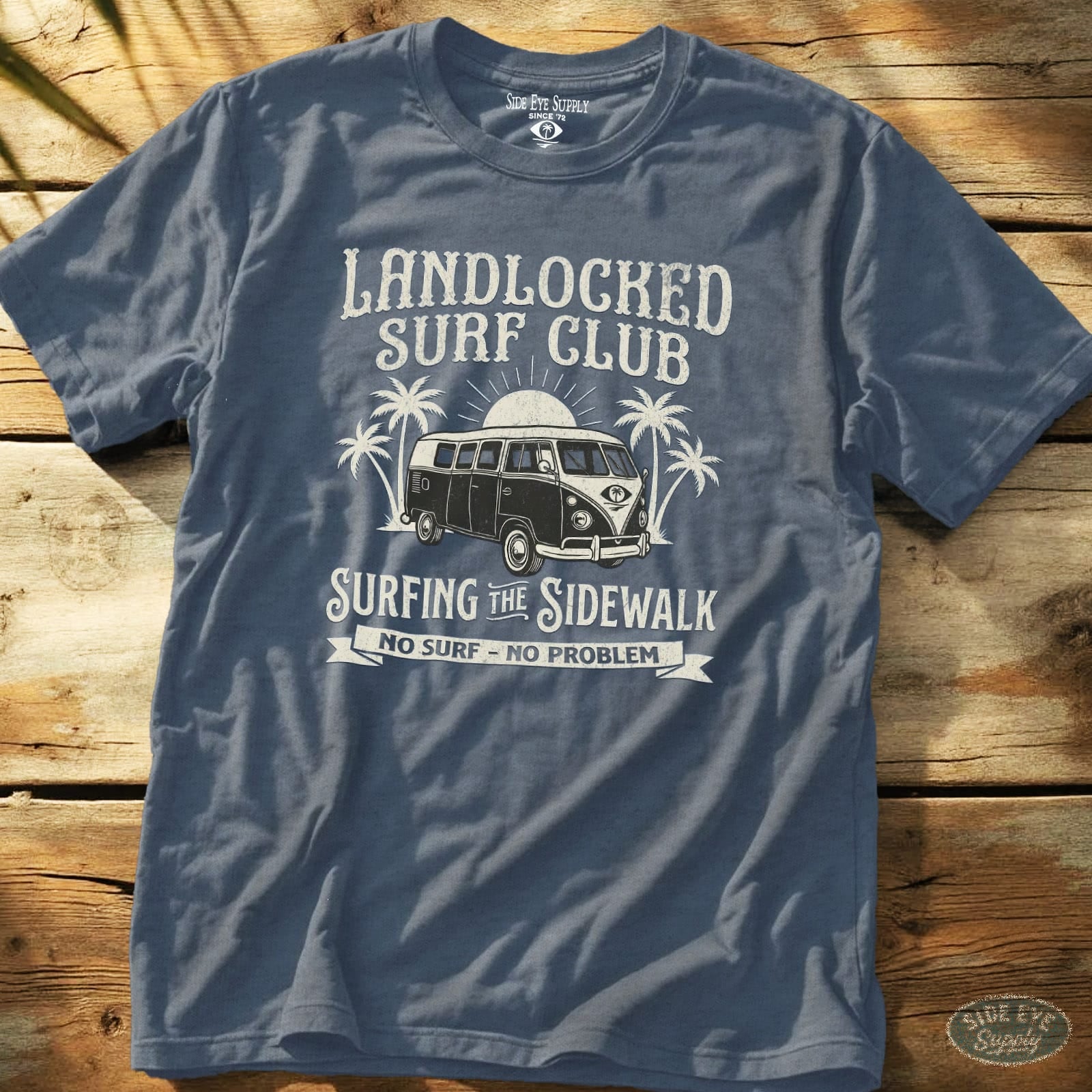 Landlocked Tee Heather Indigo / S - by Side Eye Supply - Surf Beach Life Apparel