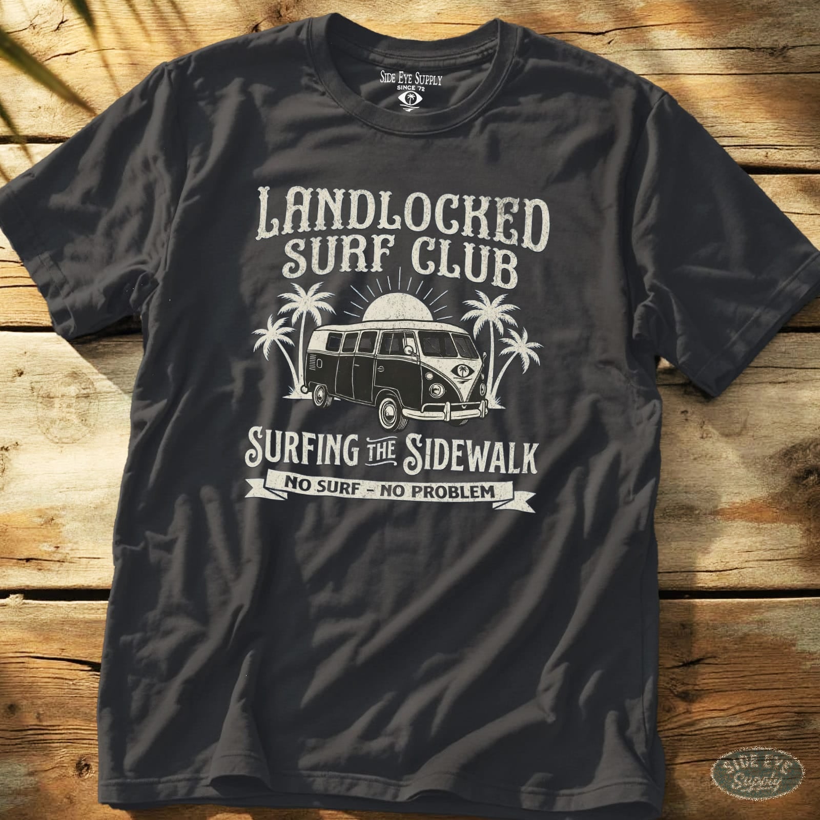 Landlocked Tee Charcoal / S - by Side Eye Supply - Surf Beach Life Apparel