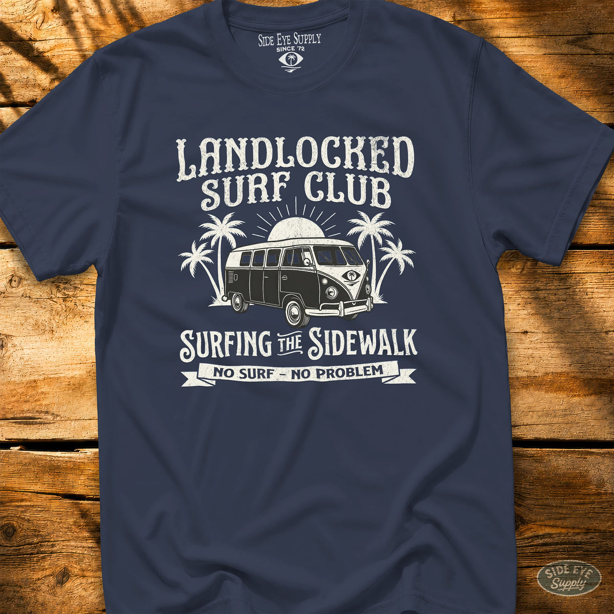 Landlocked Tee Navy / S - by Side Eye Supply - Surf Beach Life Apparel