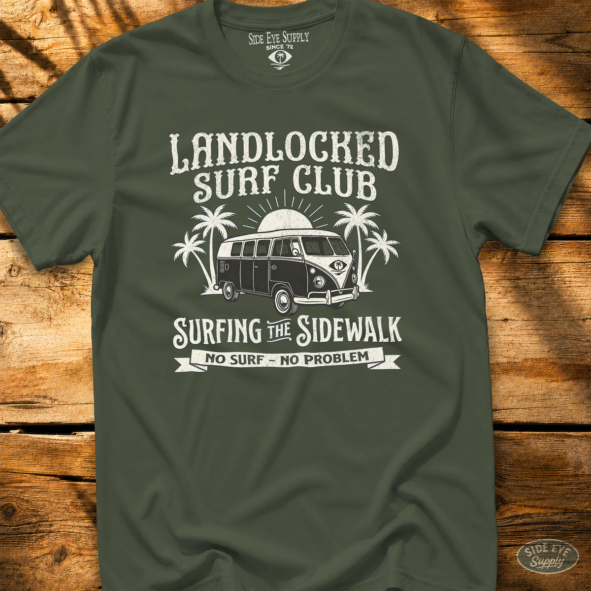 Landlocked Tee Military Green / S - by Side Eye Supply - Surf Beach Life Apparel