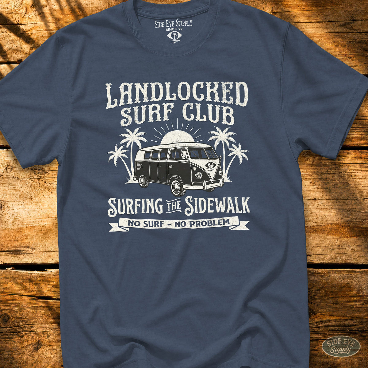 Landlocked Tee Heather Indigo / S - by Side Eye Supply - Surf Beach Life Apparel