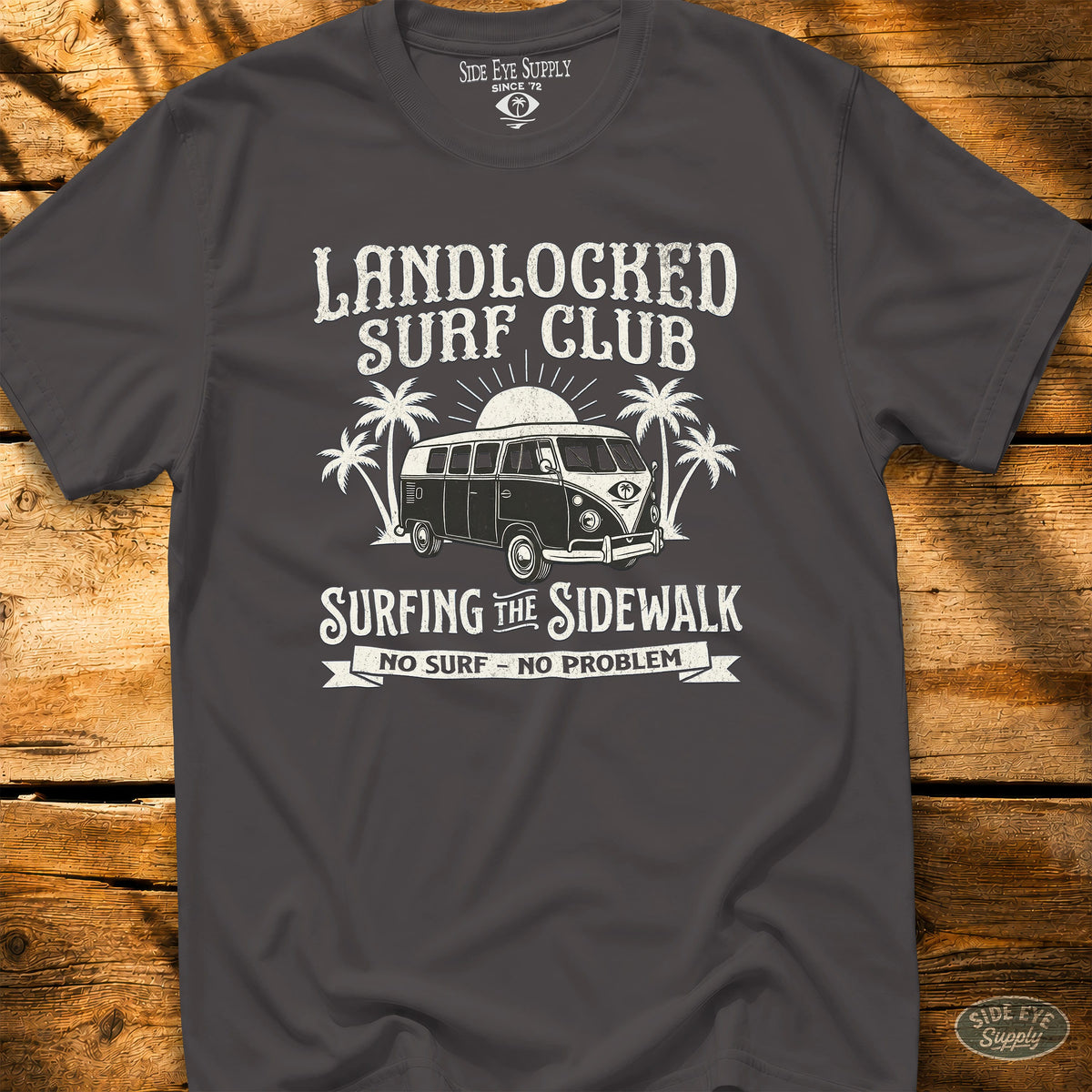 Landlocked Tee Charcoal / S - by Side Eye Supply - Surf Beach Life Apparel