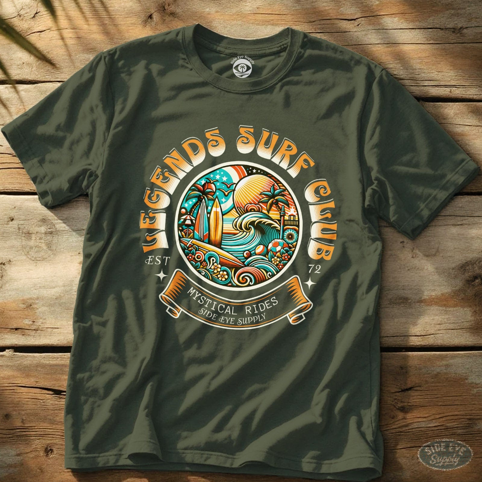 Legends Surf Club Tee Military Green / S - by Side Eye Supply - Surf Beach Life Apparel