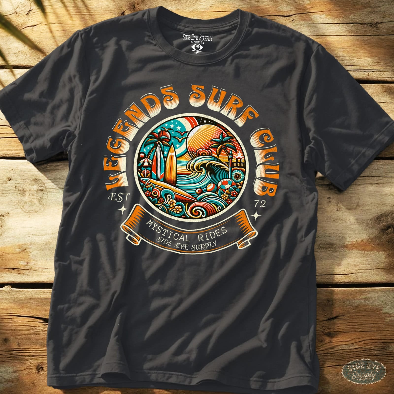 Legends Surf Club Tee Charcoal / S - by Side Eye Supply - Surf Beach Life Apparel