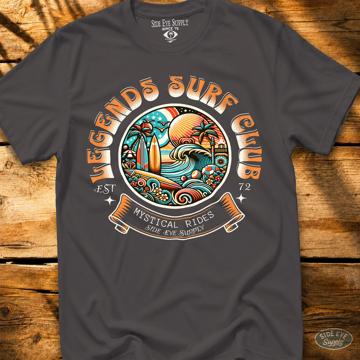 Legends Surf Club Tee Charcoal / S - by Side Eye Supply - Surf Beach Life Apparel