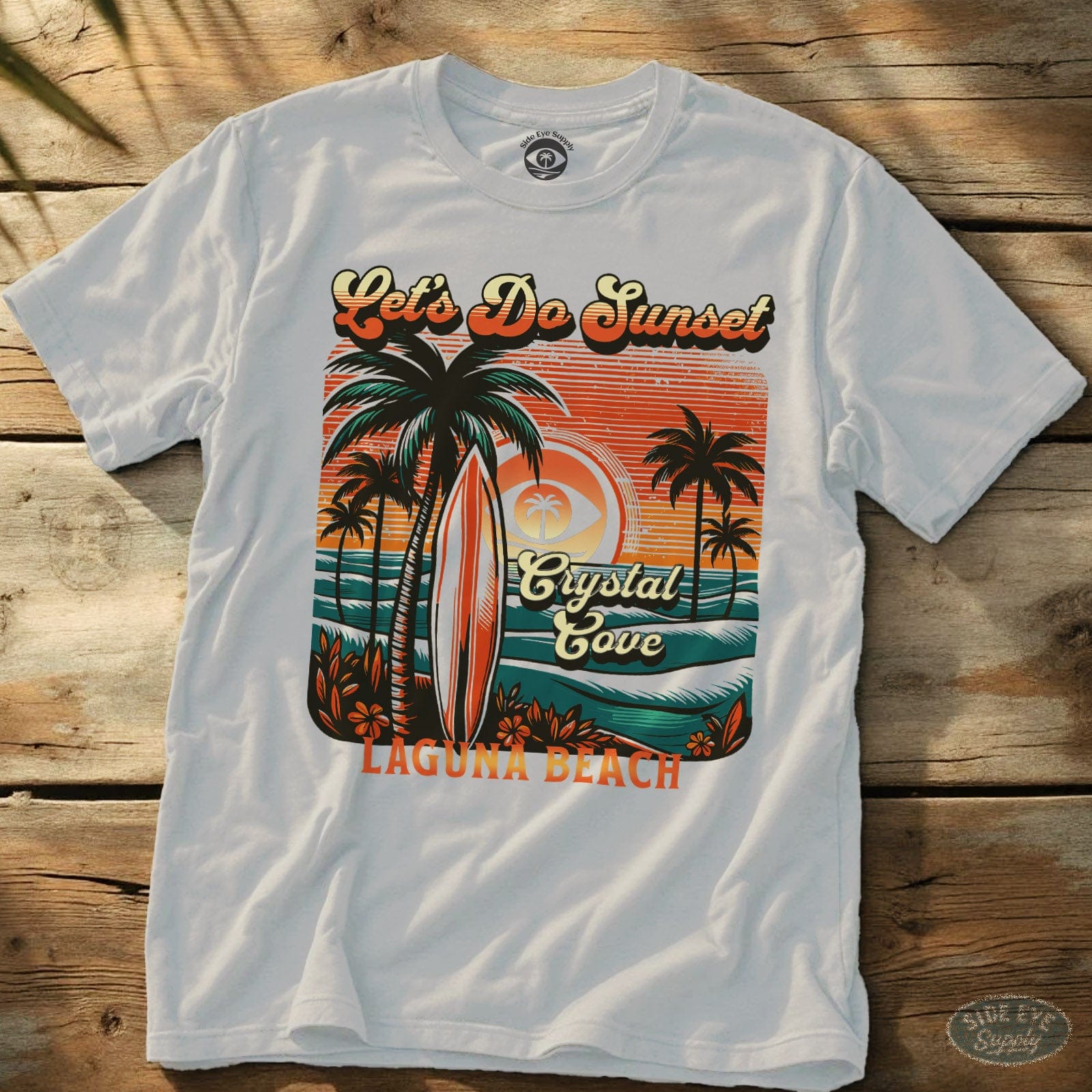 Let's Do Sunset Tee White / S - by Side Eye Supply - Surf Beach Life Apparel