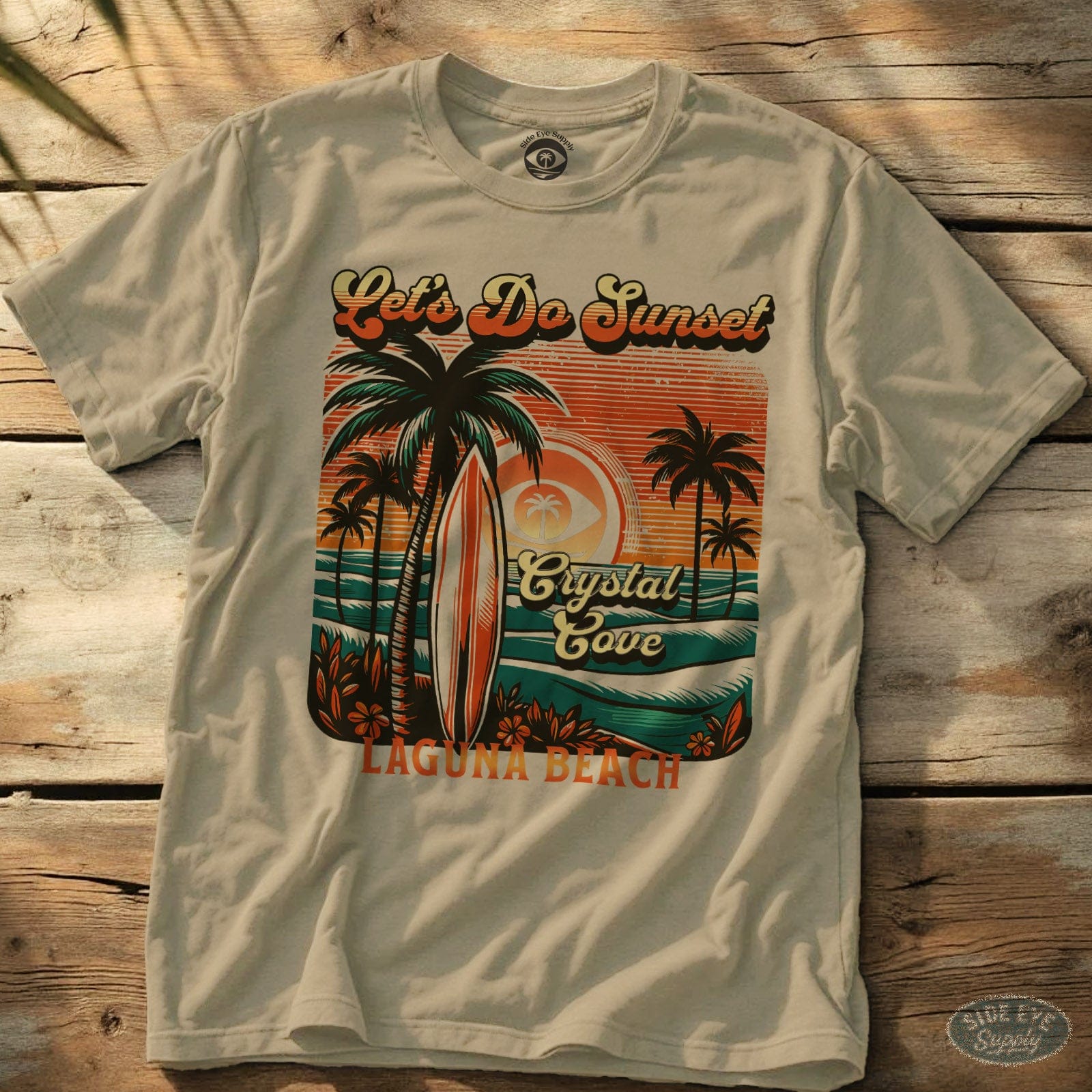 Let's Do Sunset Tee Sand / S - by Side Eye Supply - Surf Beach Life Apparel