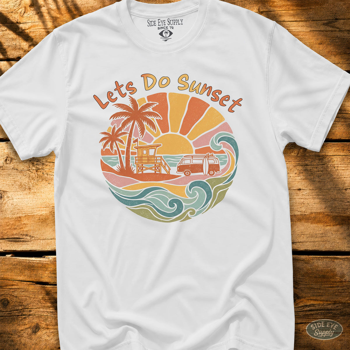 Let's Do Sunset  Tee White / S - by Side Eye Supply - Surf Beach Life Apparel