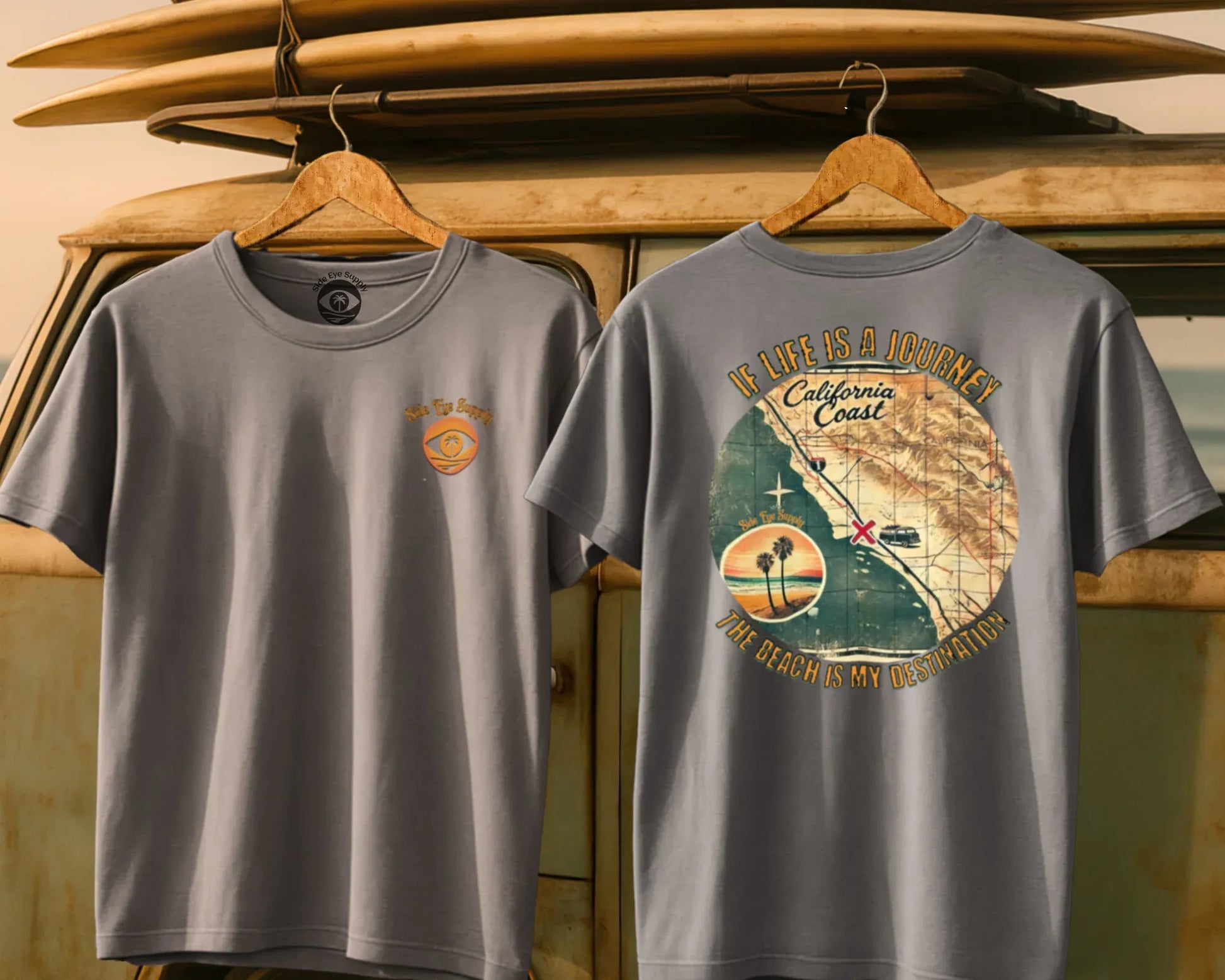 Life is a Journey Tee Ice Grey / S - by Side Eye Supply - Surf Beach Life Apparel