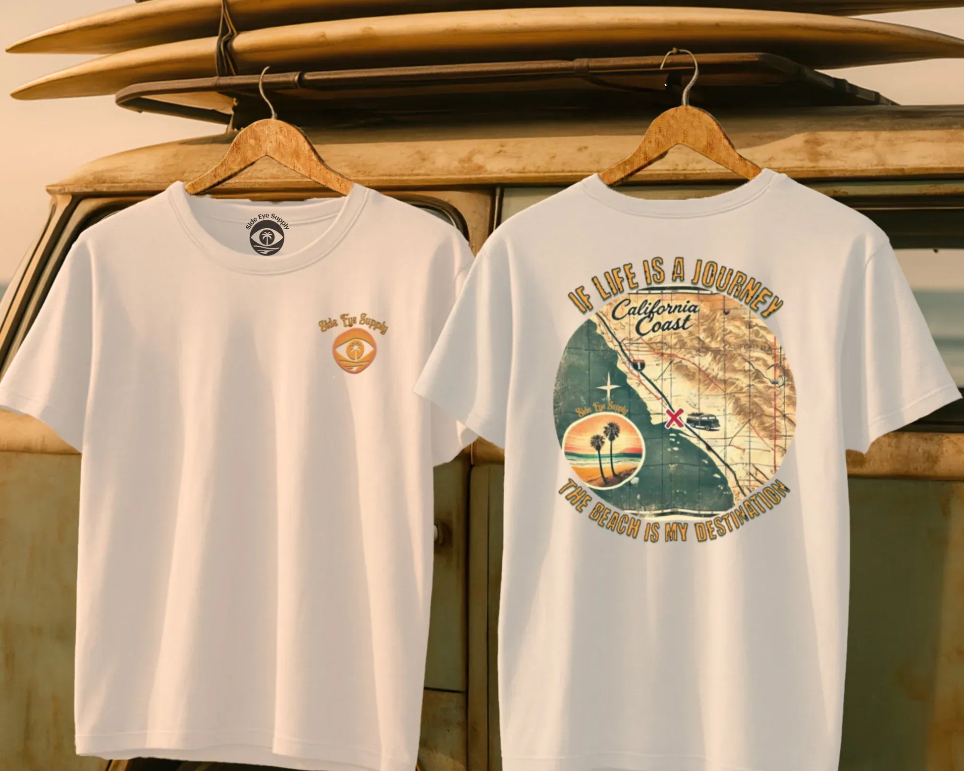Life is a Journey Tee White / S - by Side Eye Supply - Surf Beach Life Apparel