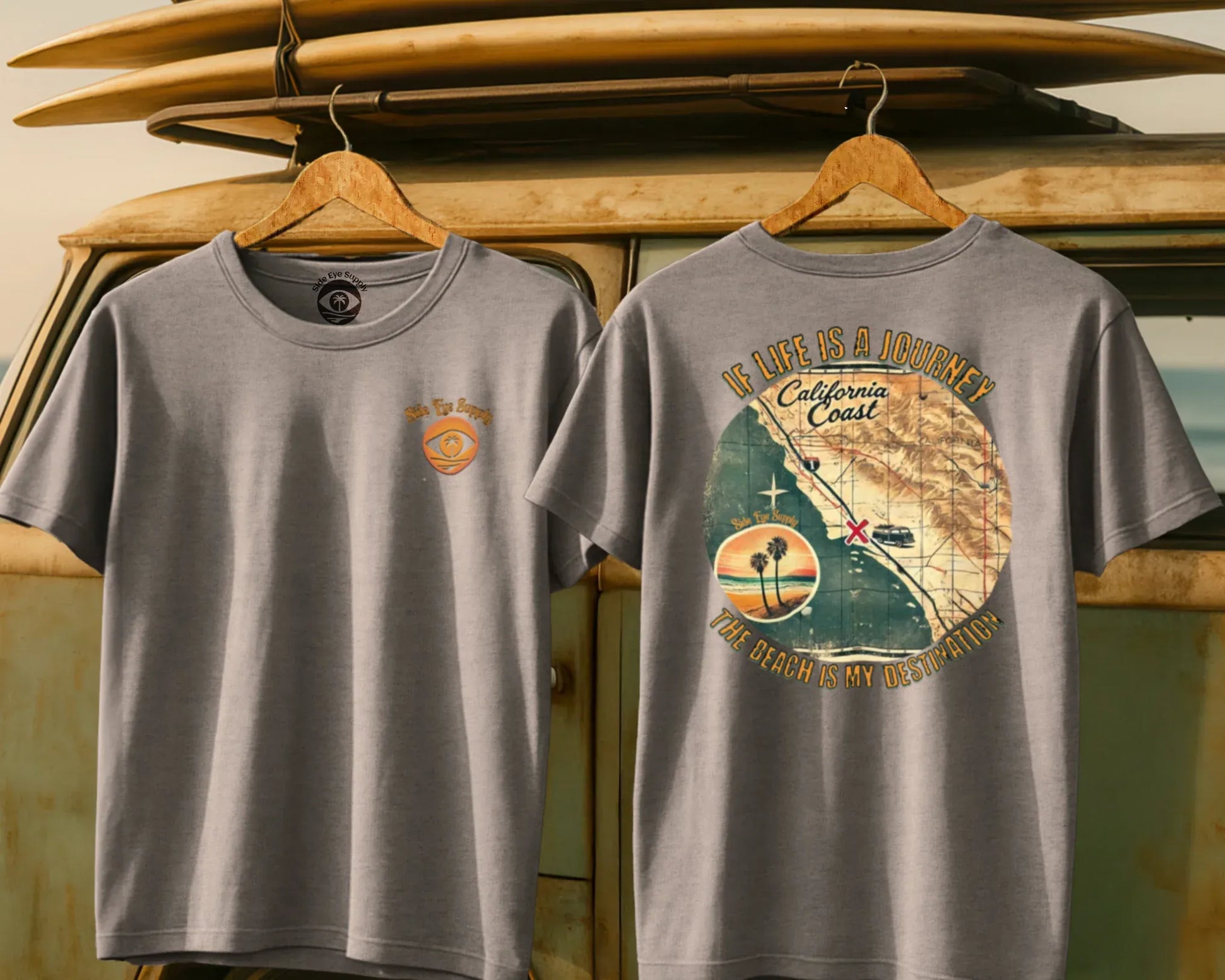 Life is a Journey Tee Sport Grey / S - by Side Eye Supply - Surf Beach Life Apparel