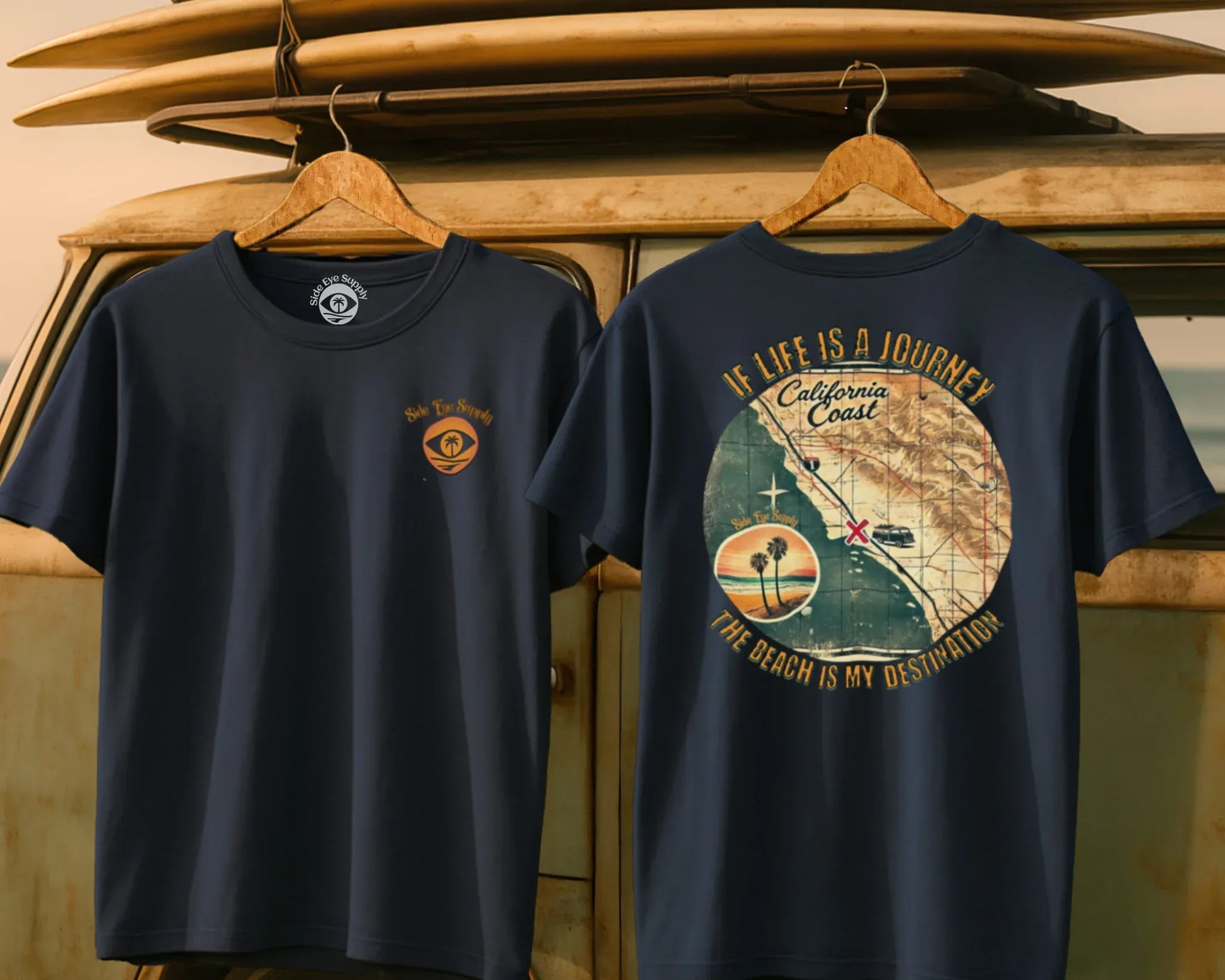 Life is a Journey Tee Navy / S - by Side Eye Supply - Surf Beach Life Apparel
