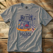 Life is Better on Balboa Tee Ice Grey / S - by Side Eye Supply - Surf Beach Life Apparel
