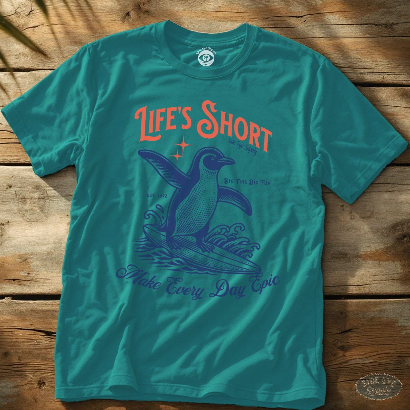 Life's Short Tee Tropical Blue / S - by Side Eye Supply - Surf Beach Life Apparel