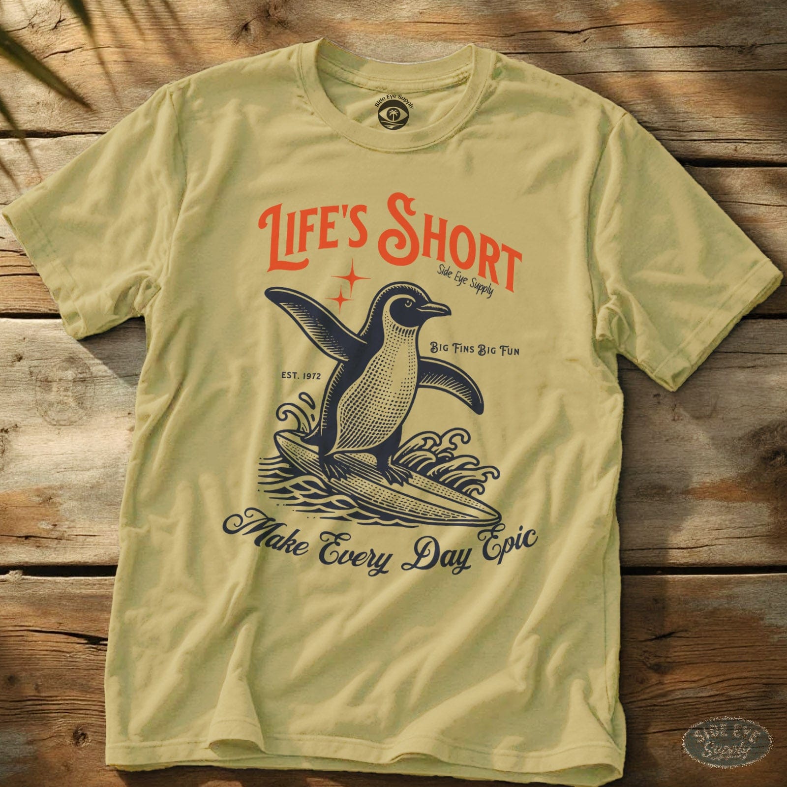 Life's Short Tee Cornsilk / S - by Side Eye Supply - Surf Beach Life Apparel
