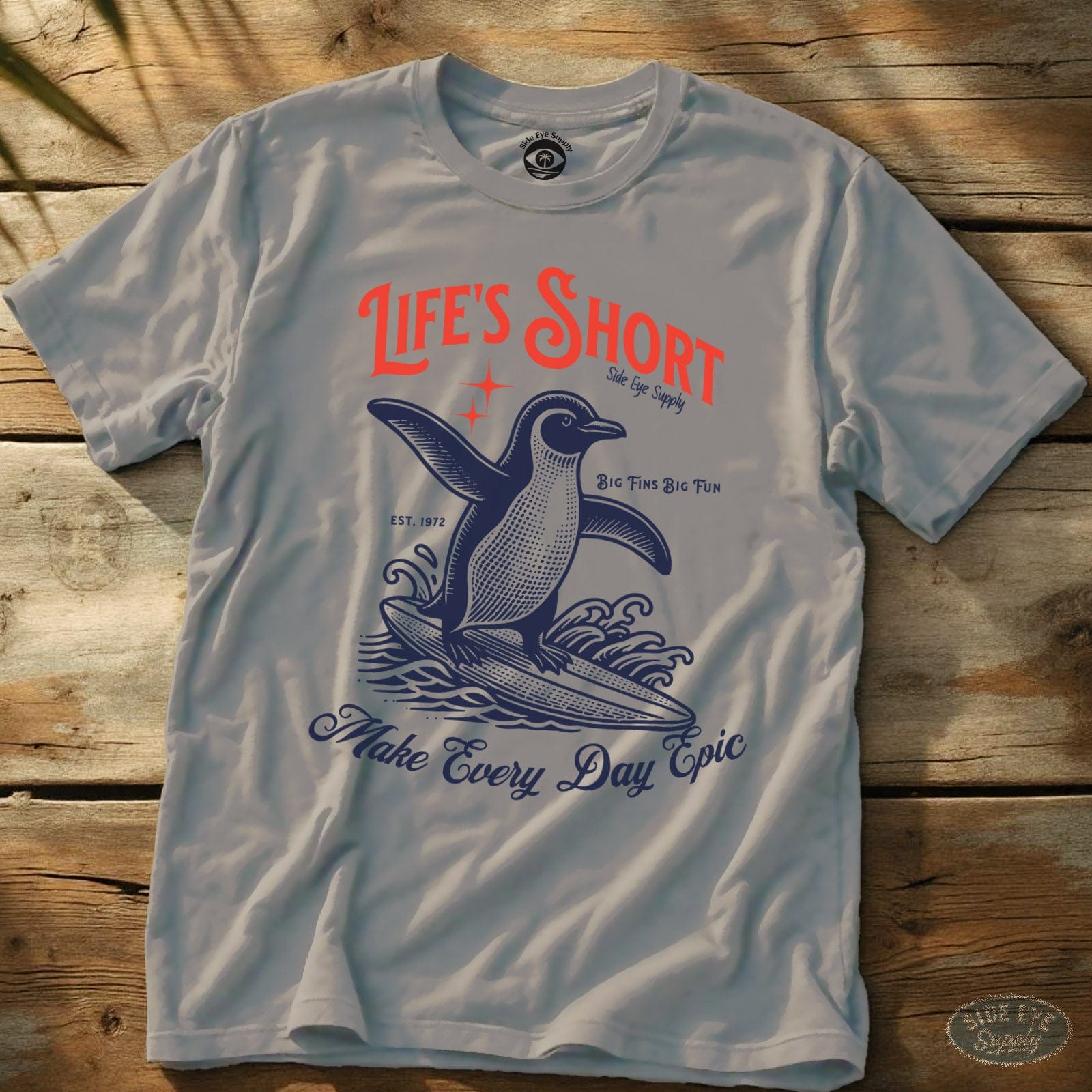Life's Short Tee Ice Grey / S - by Side Eye Supply - Surf Beach Life Apparel
