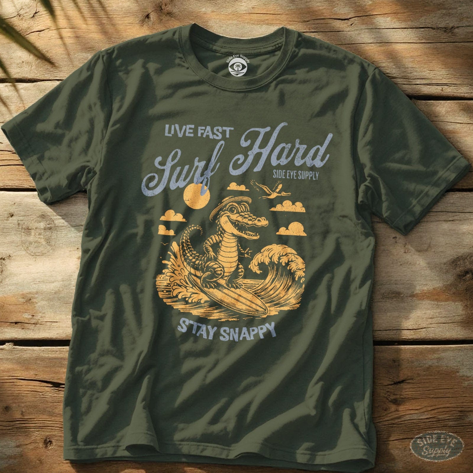 Live Fast Tee Military Green / S - by Side Eye Supply - Surf Beach Life Apparel