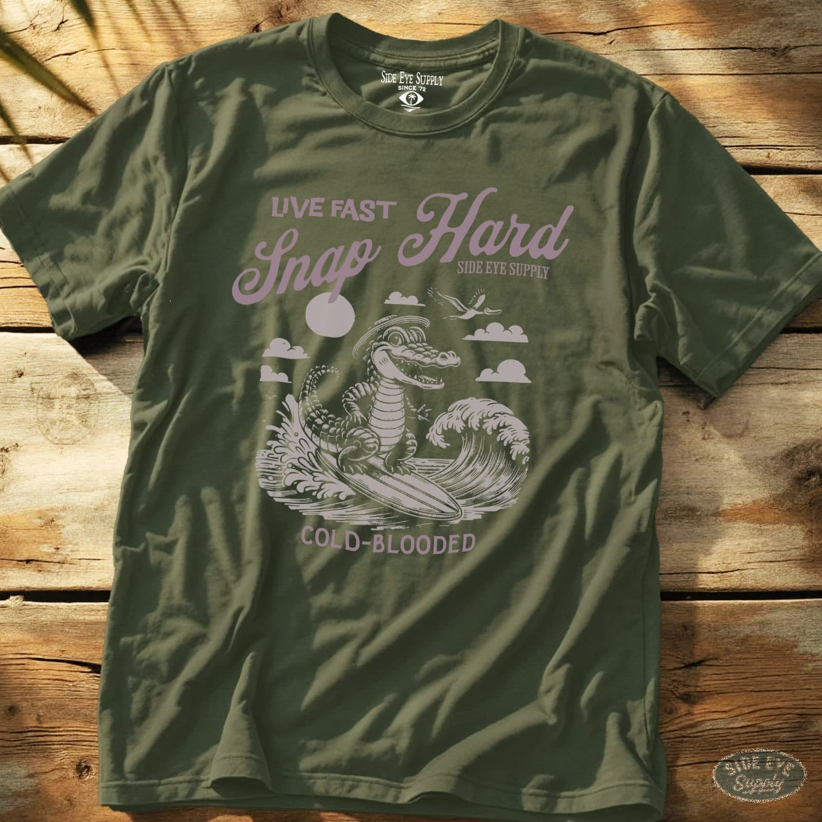 Live Fast Tee Military Green / S - by Side Eye Supply - Surf Beach Life Apparel