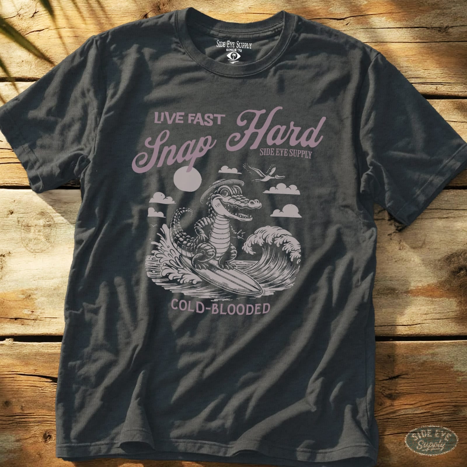 Live Fast Tee Dark Heather / S - by Side Eye Supply - Surf Beach Life Apparel