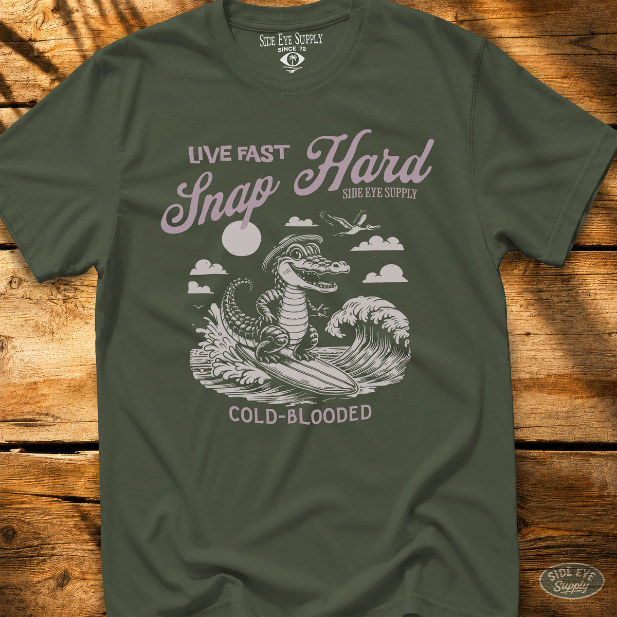 Live Fast Tee Military Green / S - by Side Eye Supply - Surf Beach Life Apparel