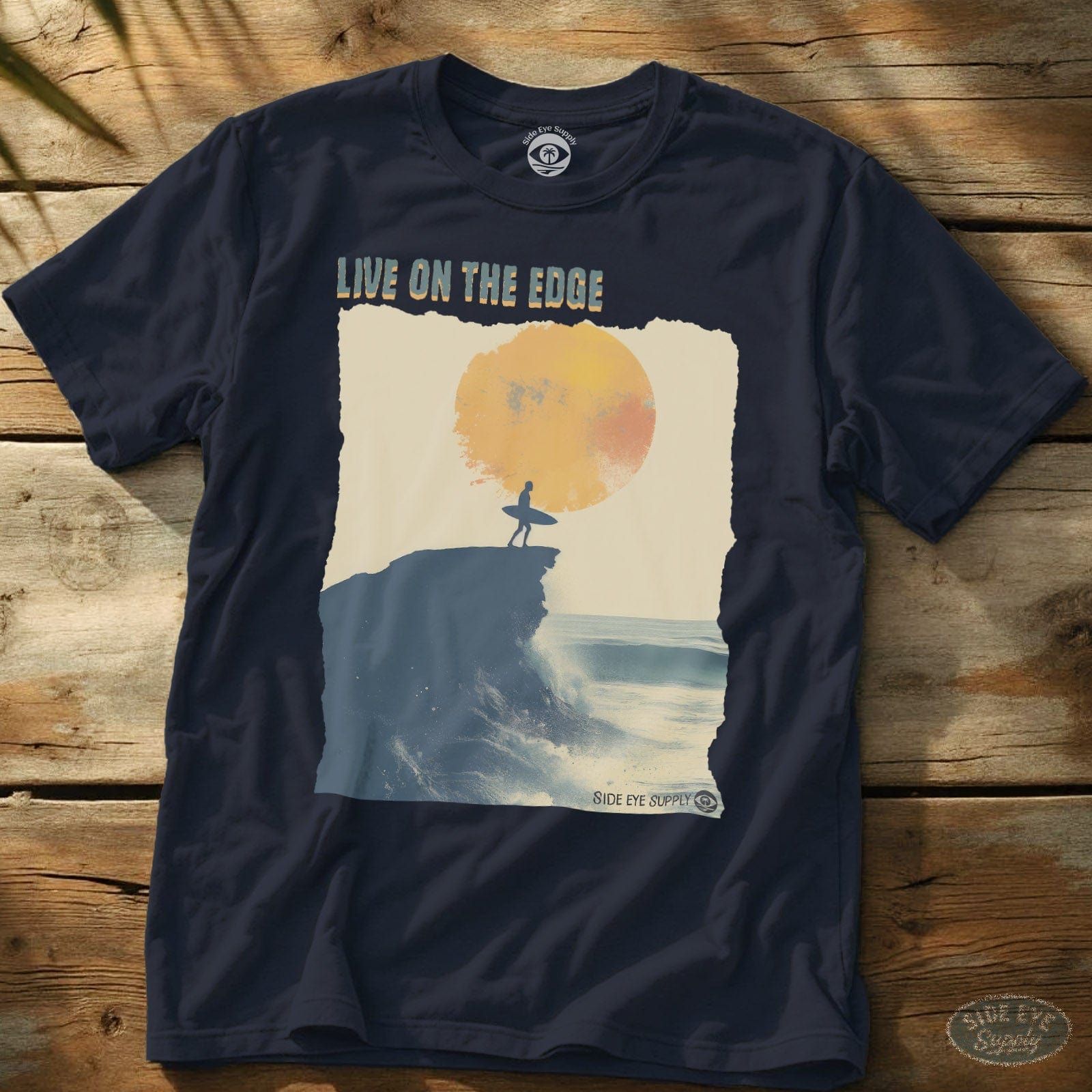 Live On The Edge T-Shirt Navy / S - by Side Eye Supply - Surf Beach Life Apparel