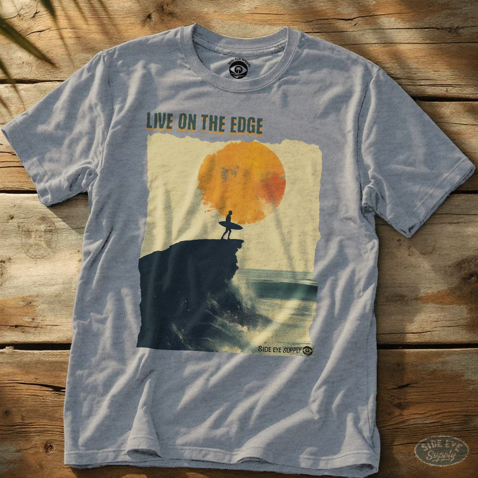 Live On The Edge T-Shirt Sport Grey / S - by Side Eye Supply - Surf Beach Life Apparel