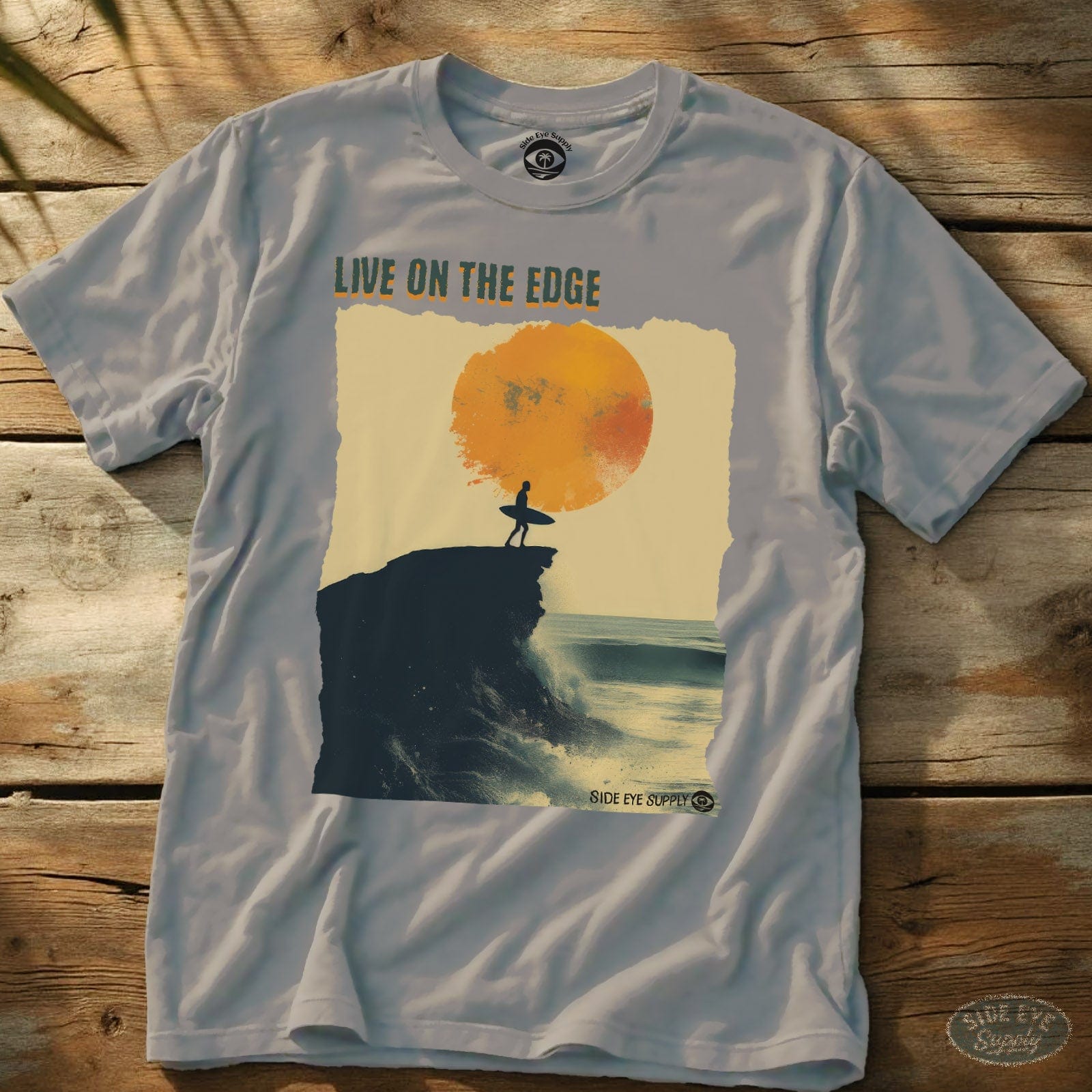 Live On The Edge T-Shirt Ice Grey / S - by Side Eye Supply - Surf Beach Life Apparel