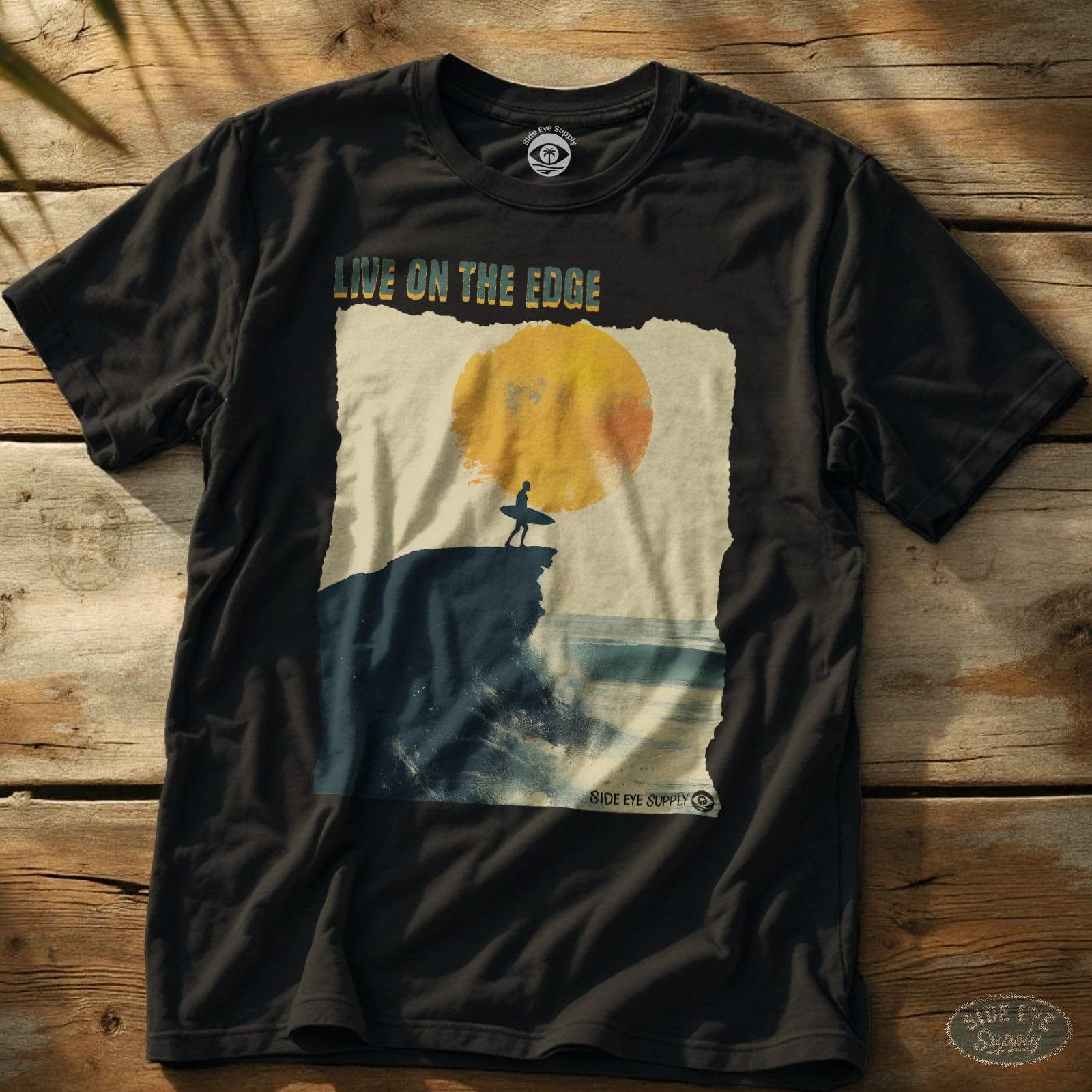 Live On The Edge T-Shirt Black / S - by Side Eye Supply - Surf Beach Life Apparel