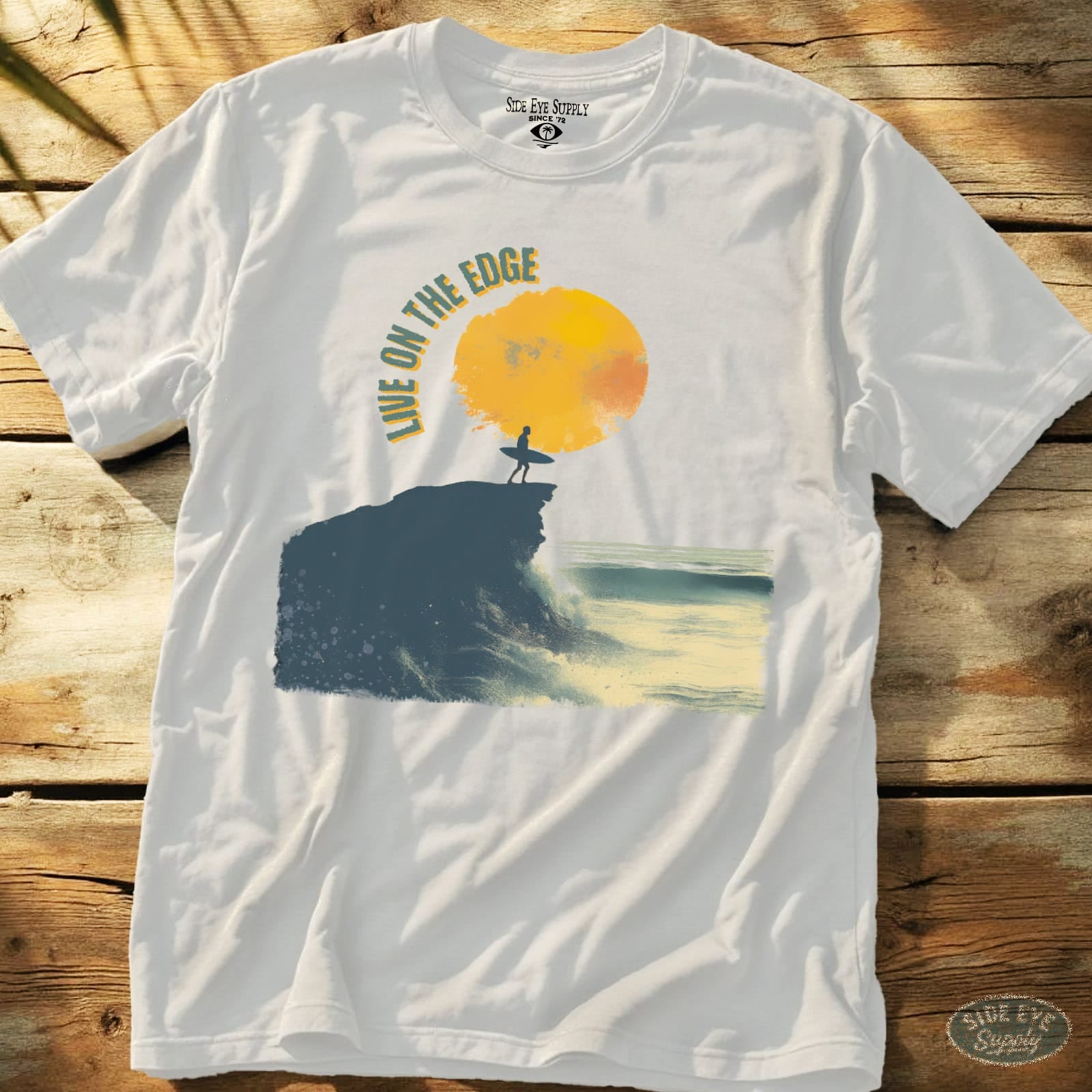 Live On The Edge Tee White / S - by Side Eye Supply - Surf Beach Life Apparel