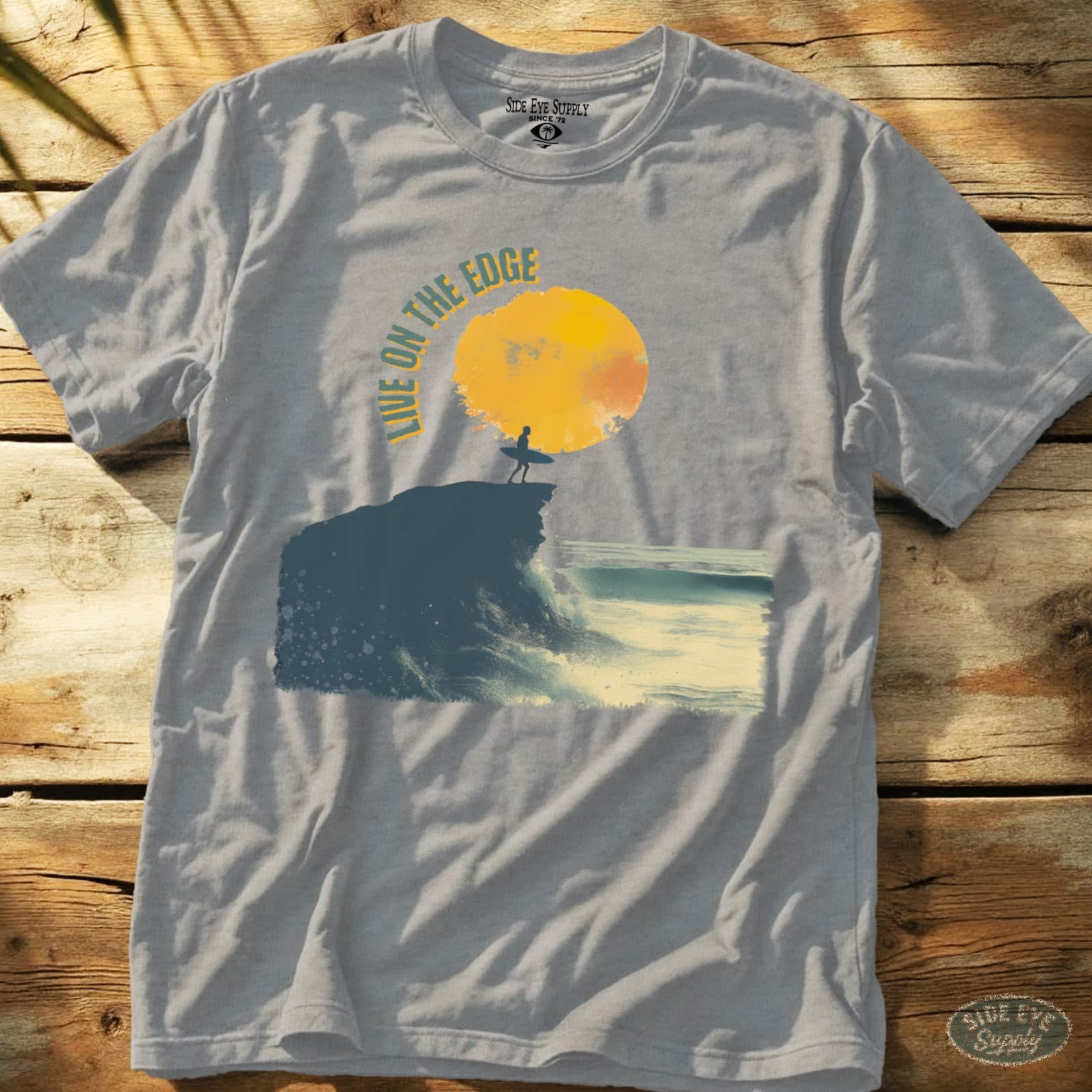 Live On The Edge Tee Sport Grey / S - by Side Eye Supply - Surf Beach Life Apparel