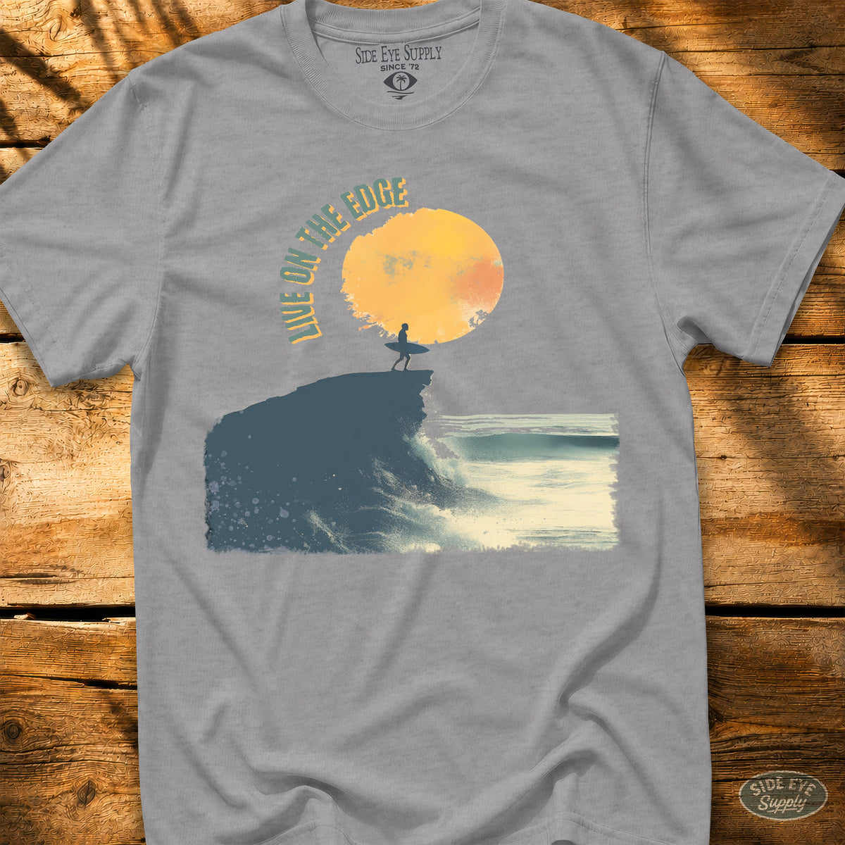 Live On The Edge Tee Sport Grey / S - by Side Eye Supply - Surf Beach Life Apparel