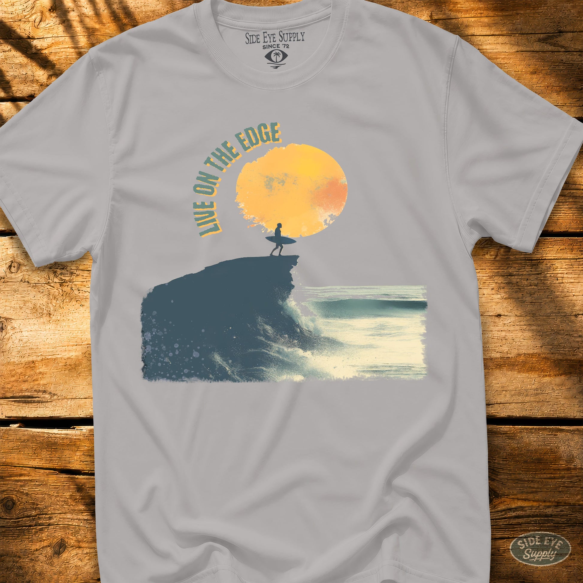 Live On The Edge Tee Ice Grey / S - by Side Eye Supply - Surf Beach Life Apparel