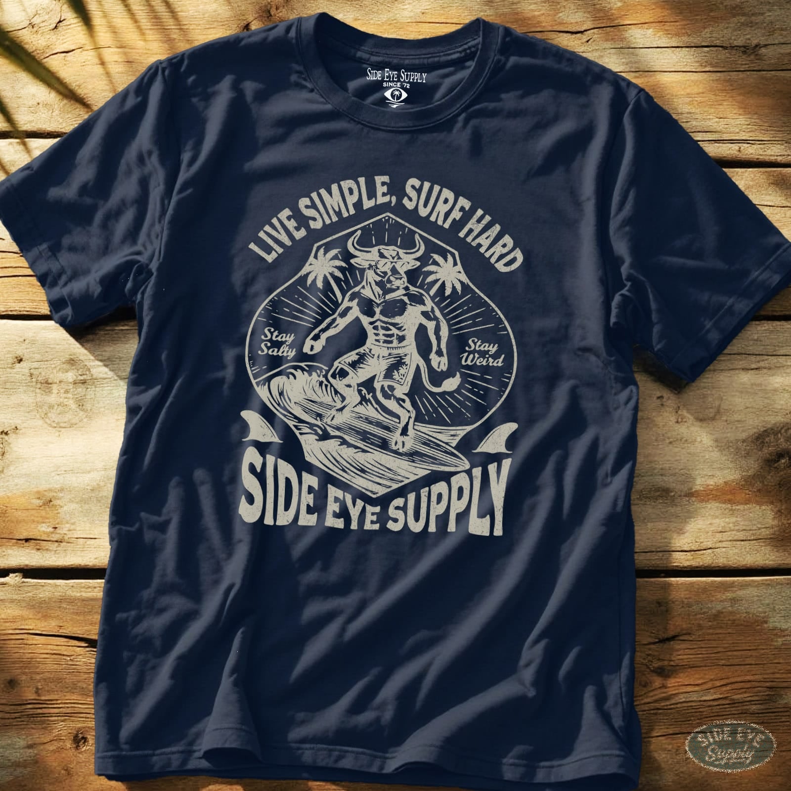 Live Simple Tee Navy / S - by Side Eye Supply - Surf Beach Life Apparel