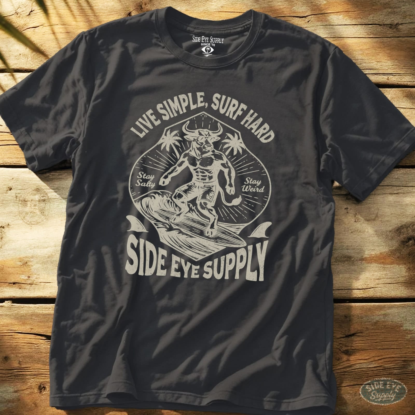 Live Simple Tee Charcoal / S - by Side Eye Supply - Surf Beach Life Apparel