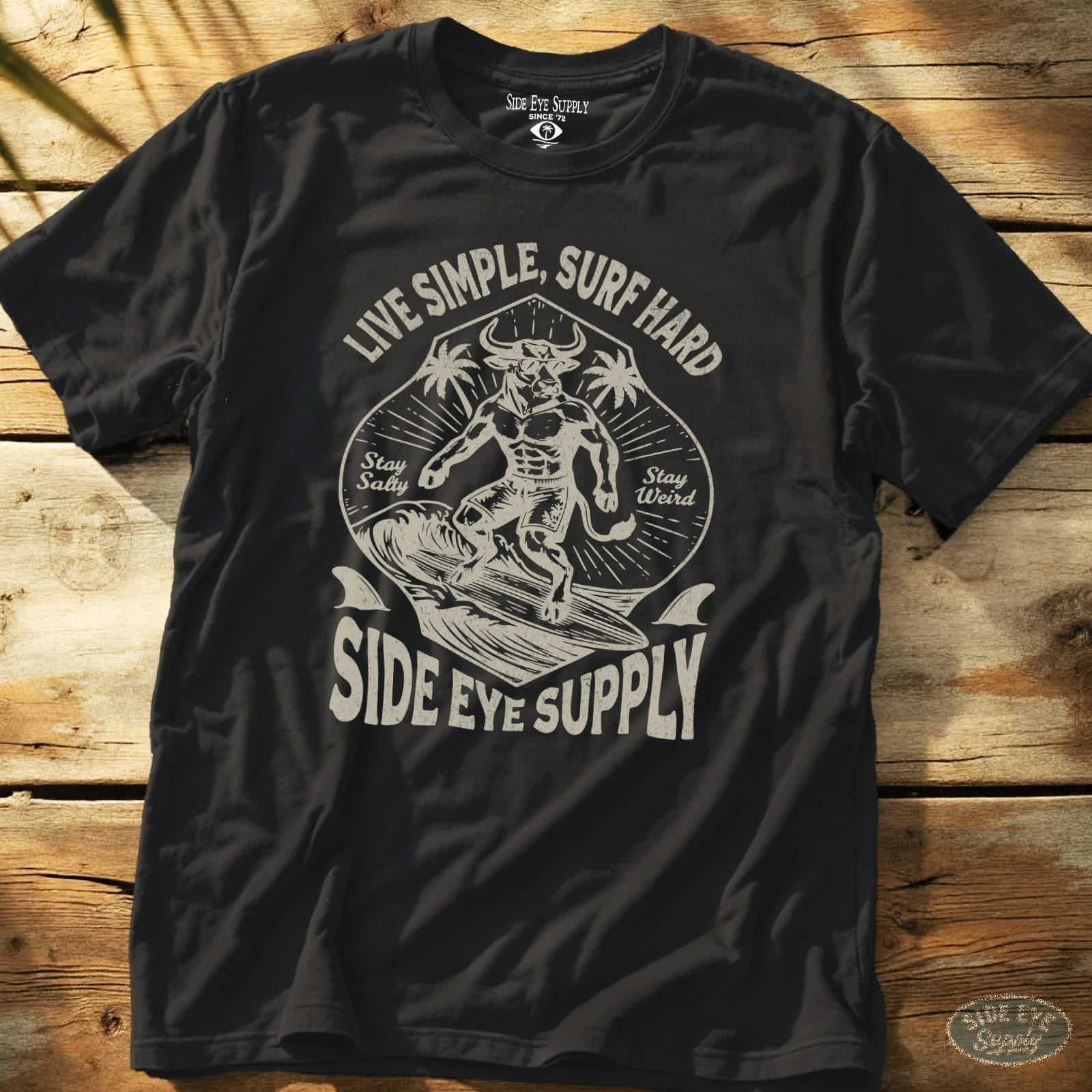 Live Simple Tee Black / S - by Side Eye Supply - Surf Beach Life Apparel